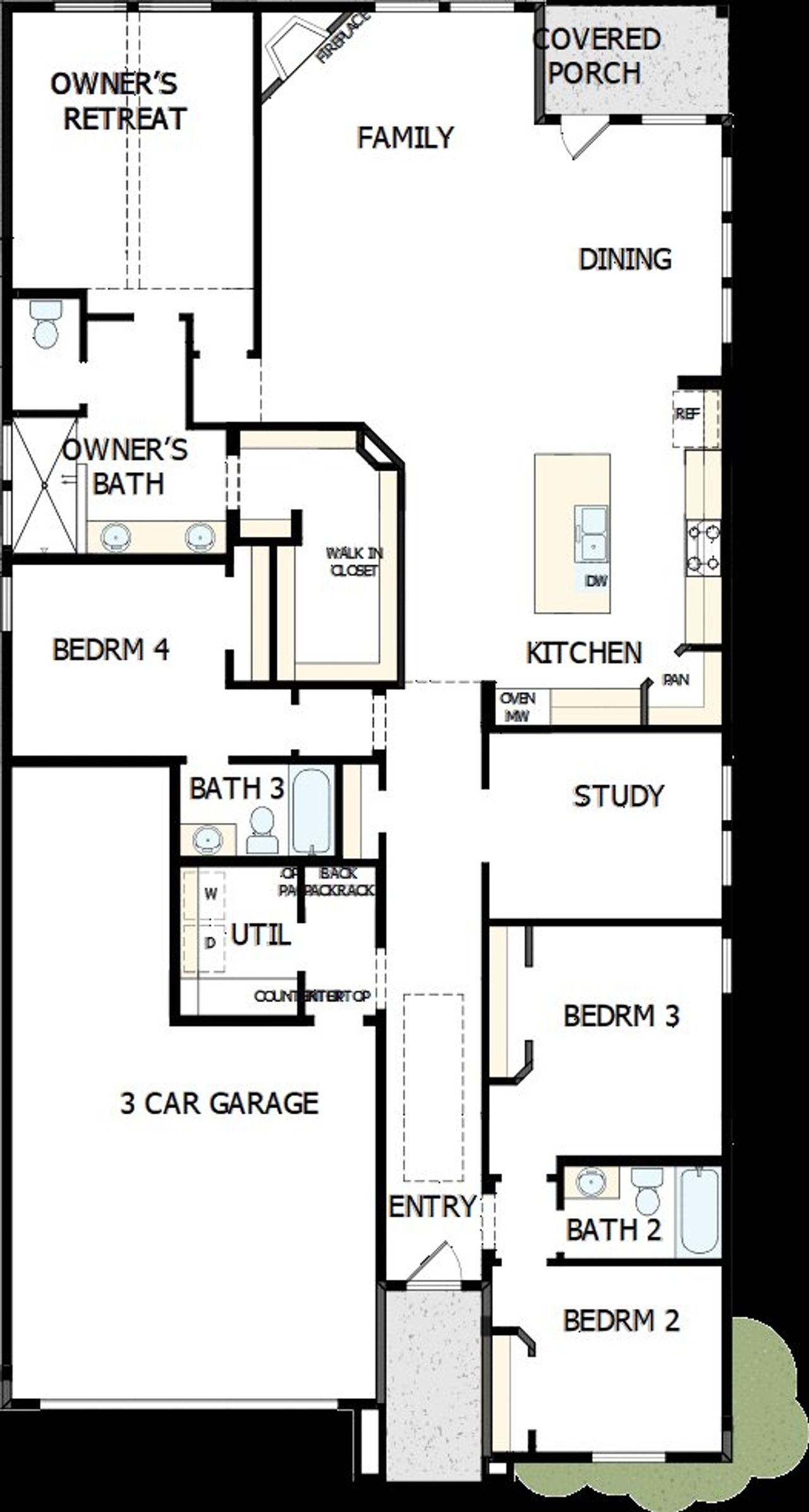 2D floor plan layout of this home in Pecan Square - Gardens, Northlake, TX (Image 2). 2D floor plan layout of this home in Pecan Square - Gardens, Northlake, TX (Image 2).