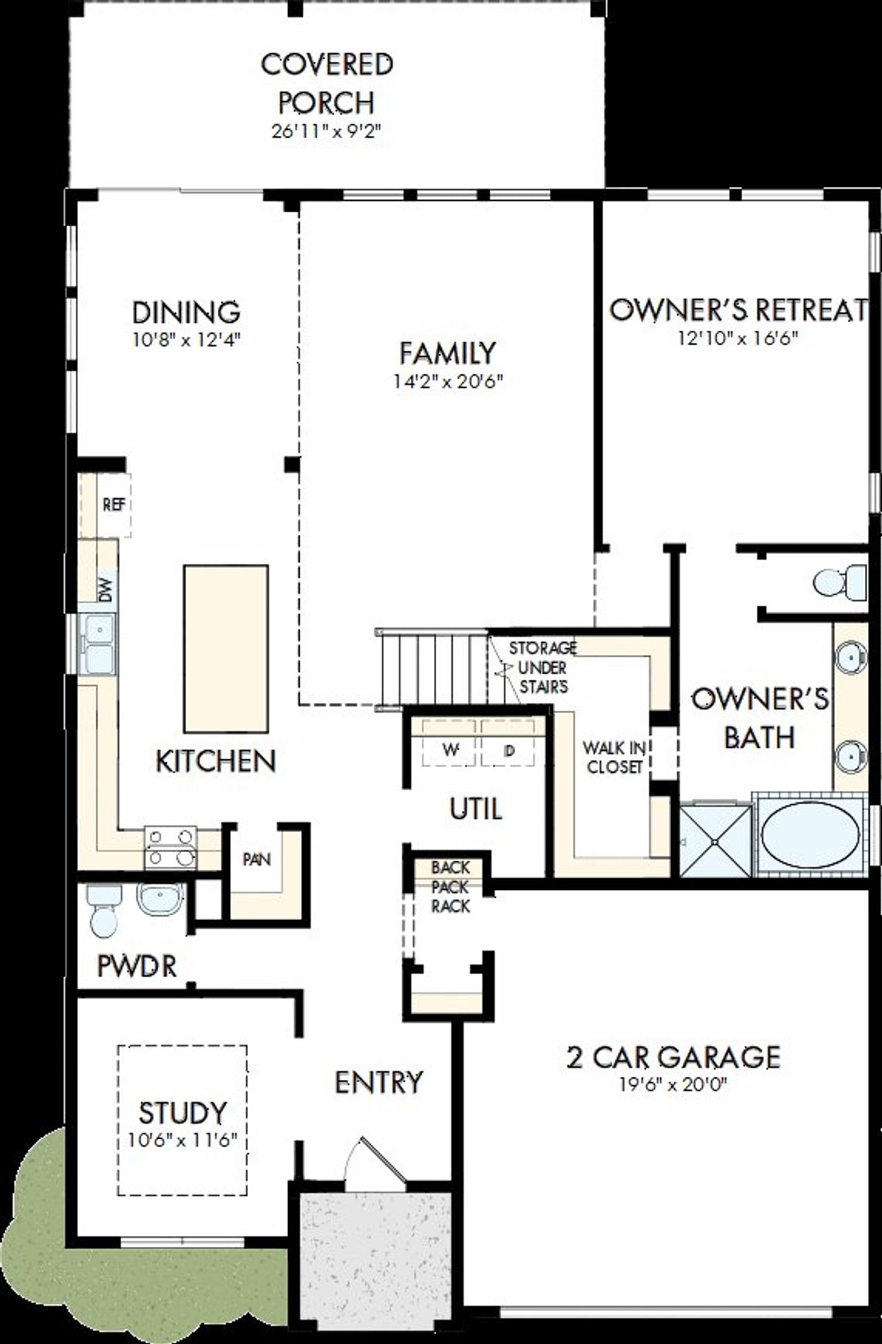 2D floor plan layout of this home in Headwaters 50' - Executive Series, Dripping Springs, TX (Image 2).