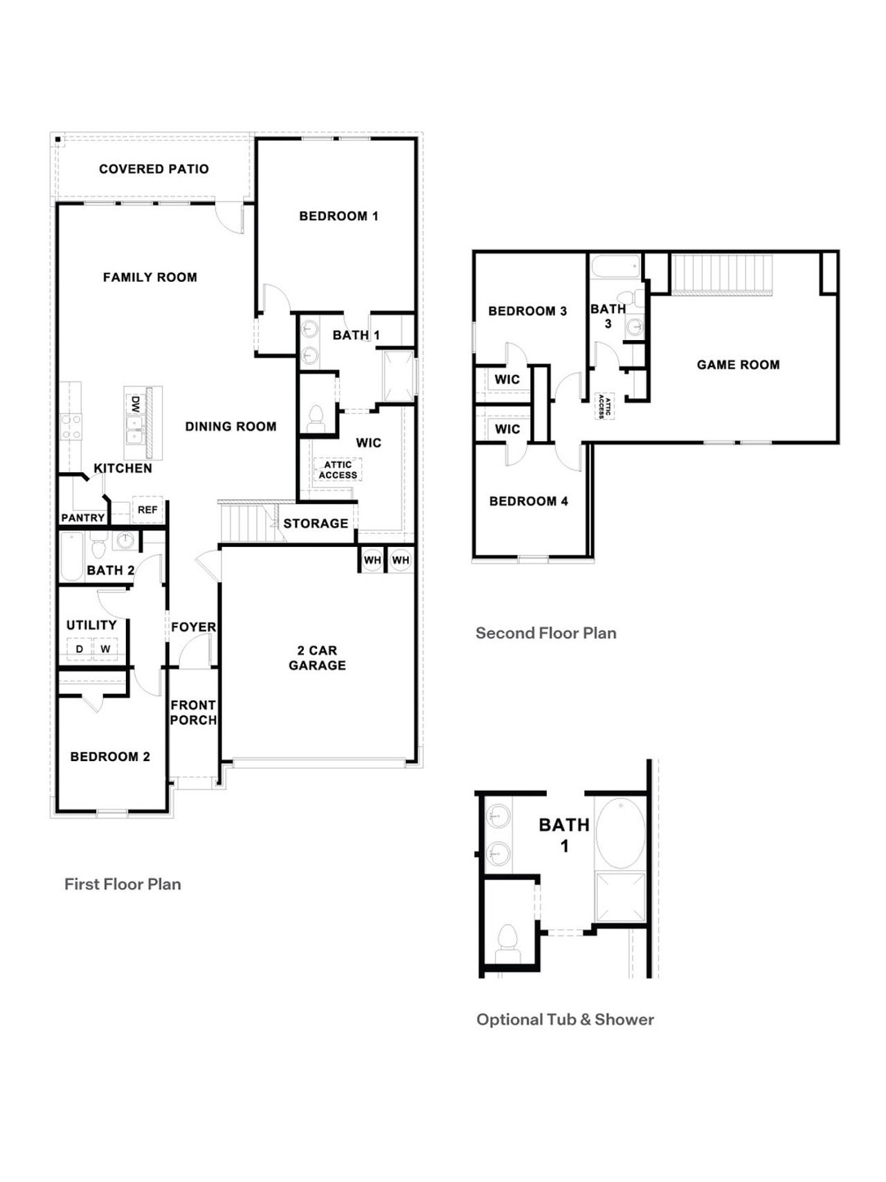 2D floor plan layout of this home in Mayfair, New Braunfels, TX (Image 2).