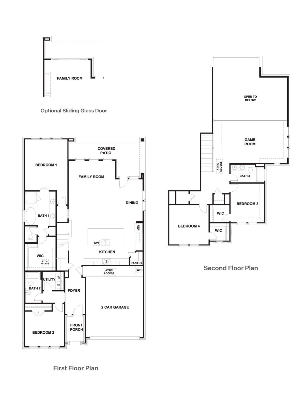 2D floor plan layout of this home in The Enclave at Bar W Ranch, Leander, TX (Image 2).