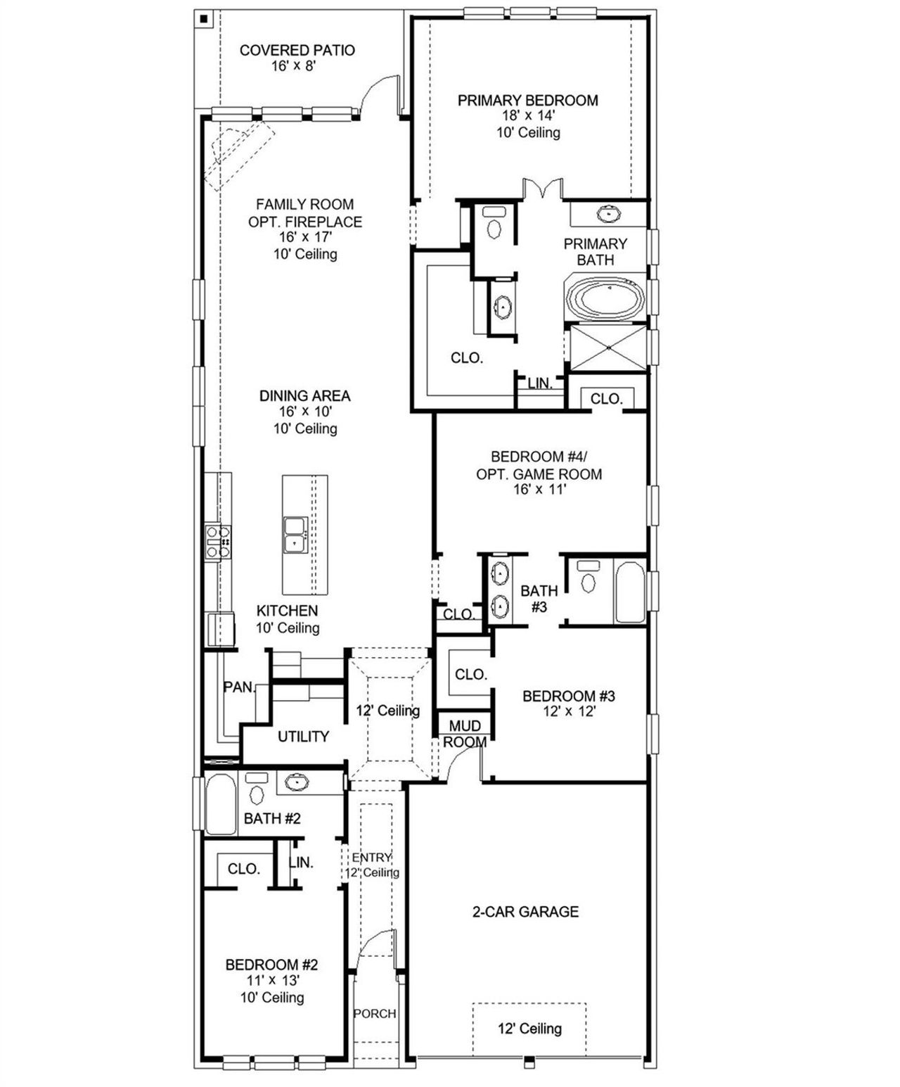 2D floor plan layout of this home in Walden Creek, Conroe, TX (Image 2).