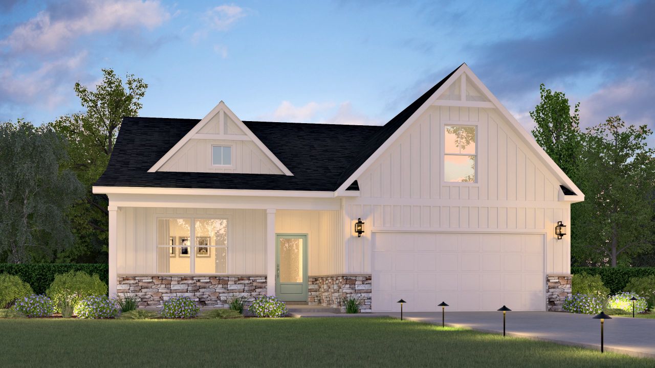 Representative exterior photo of a completed home built from the Barrett by Veranda Homes in Hitchcock Preserve, Aiken, SC (Image 2).