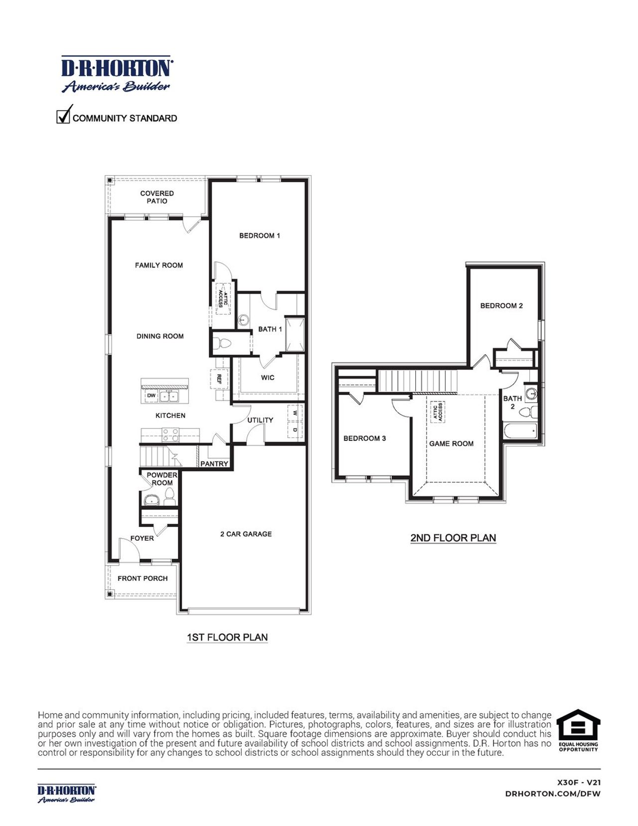 2D floor plan layout of this home in Blaire Lake, Tyler, TX (Image 2).