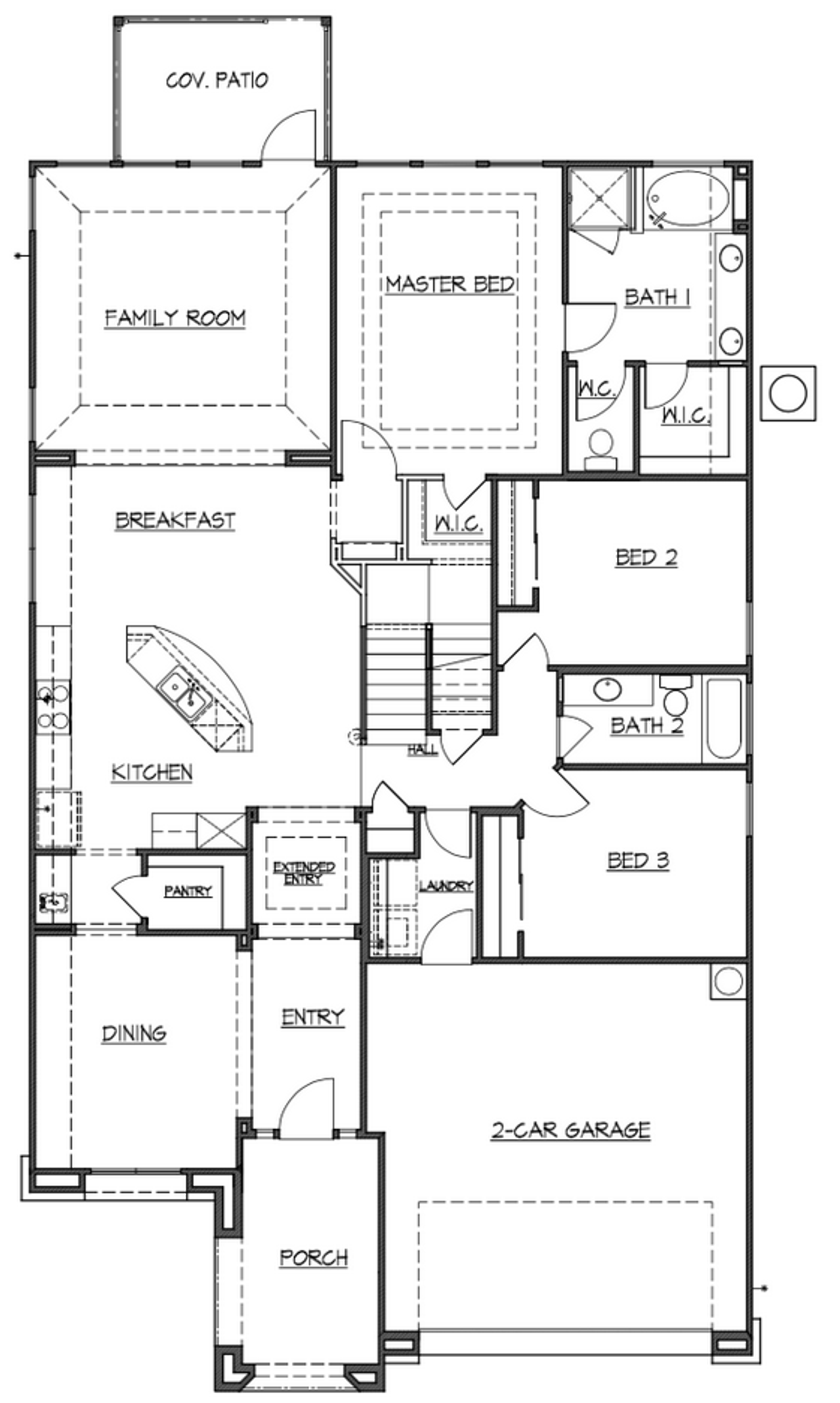 2D floor plan layout for the 2632 by Texas Homes in The Enclave at Potranco Oaks, Castroville, TX (Image 2).