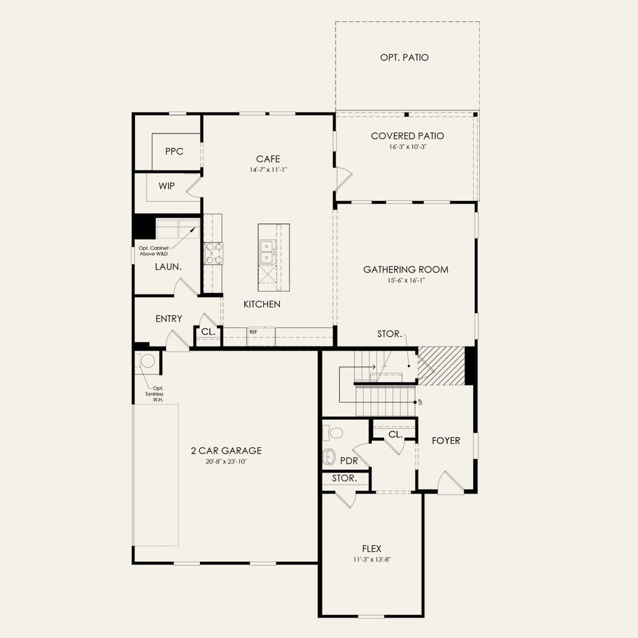 2D floor plan layout for the Tartan by John Wieland in Treymor, Mount Juliet, TN (Image 2).