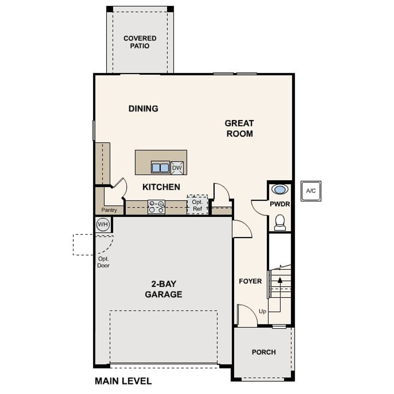 2D floor plan layout of this home in Skyline Village, San Tan Valley, AZ (Image 2).