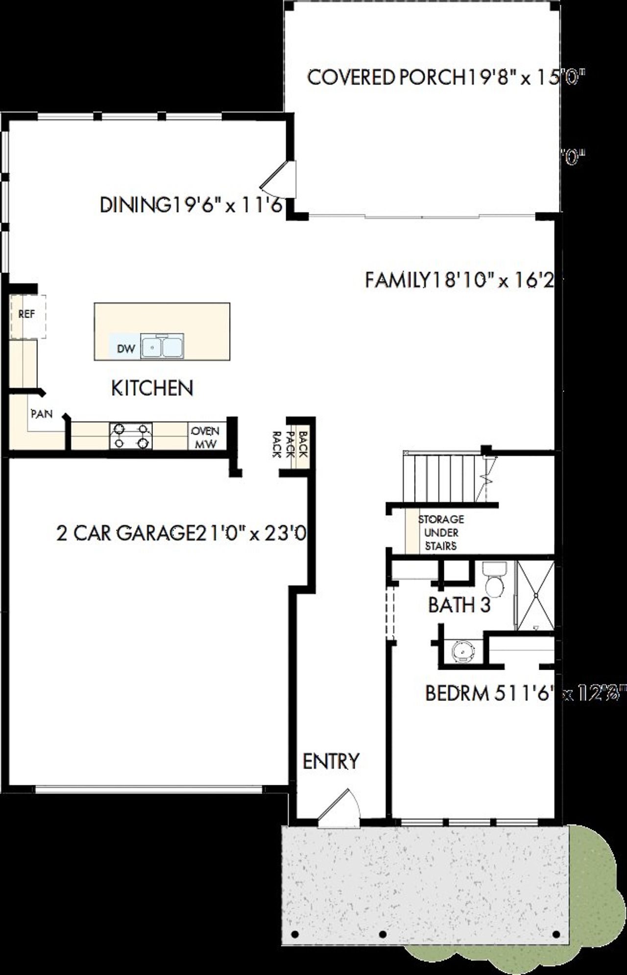 2D floor plan layout of this home in The River District – Excursion Collection, Charlotte, NC (Image 2).