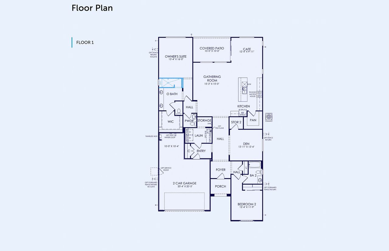 2D floor plan layout of this home in Sun City Anthem at Merrill Ranch, Florence, AZ (Image 2).