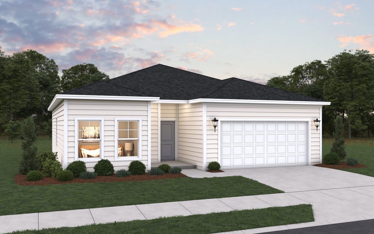Front exterior of a new home in Squires Run Village, Richlands, NC, highlighting curb appeal (Image 2). Front exterior of a new home in Squires Run Village, Richlands, NC, highlighting curb appeal (Image 2).