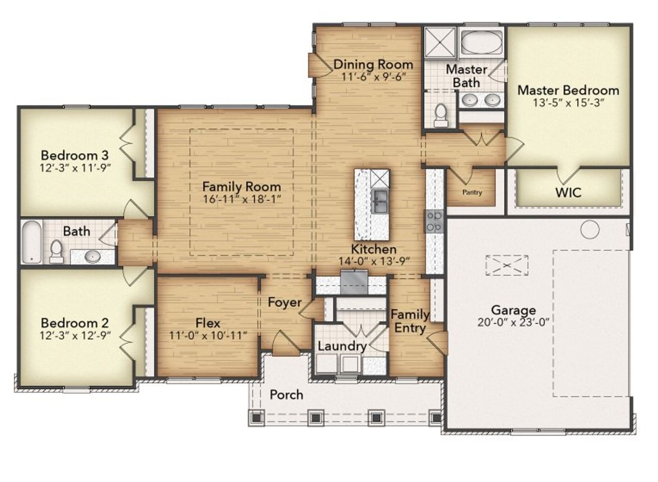 2D floor plan layout of this home in Terra Escalante, Blue Ridge, TX (Image 2).
