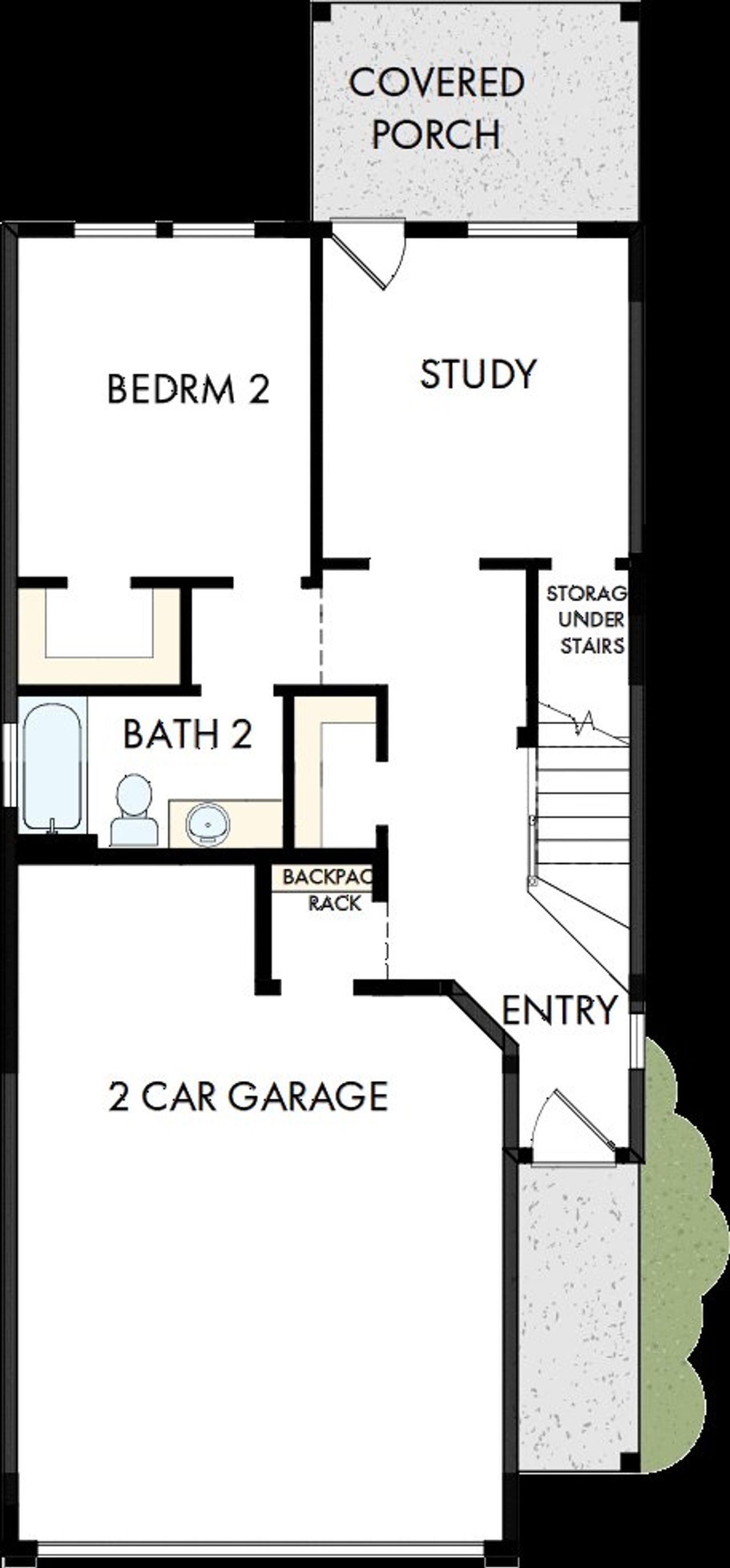 2D floor plan layout of this home in The Twilight at Goodnight Ranch, Austin, TX (Image 2).