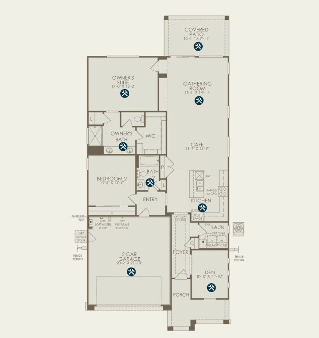 2D floor plan layout of this home in Regent Hills - Meadow Series, Buckeye, AZ (Image 2).