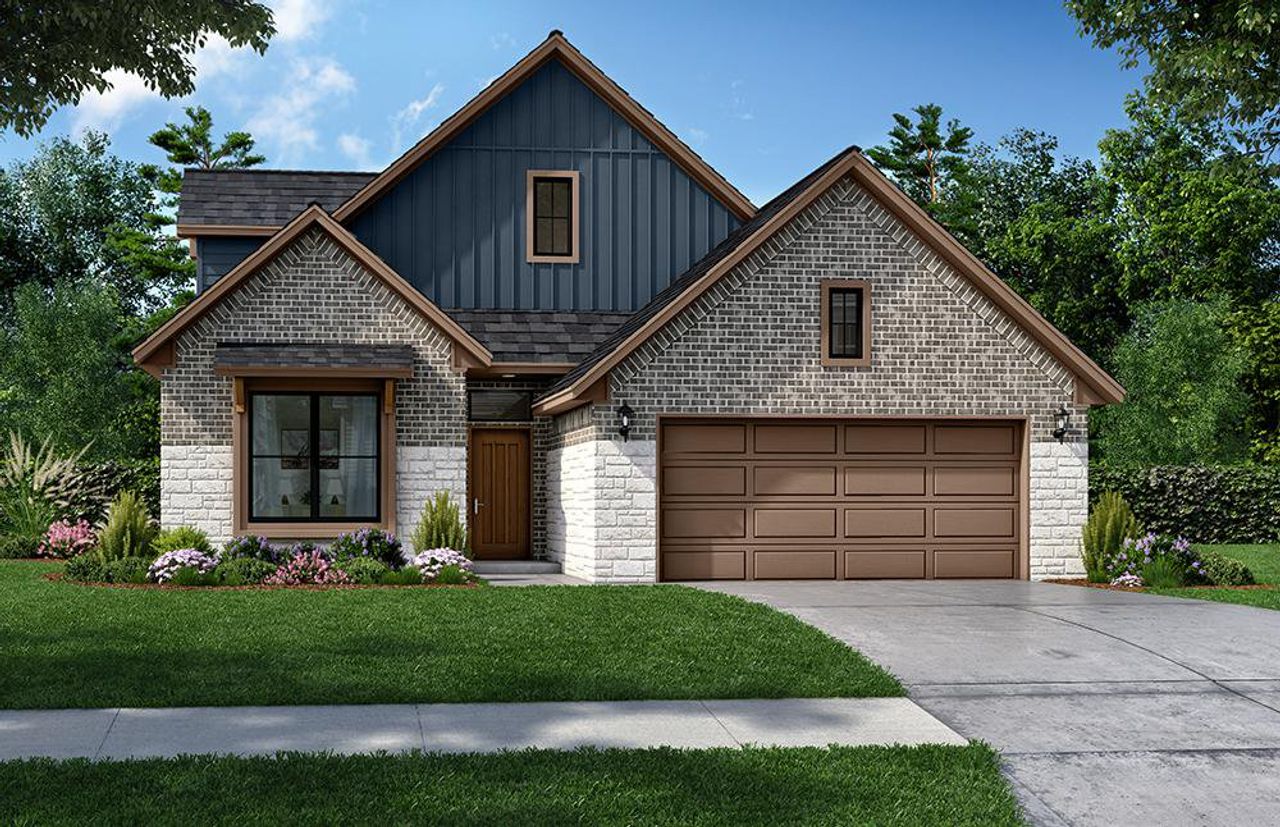 Representative exterior photo of a completed home built from the Windsor by Home Creations in Grand Oaks Reserve, Cleveland, TX (Image 2).