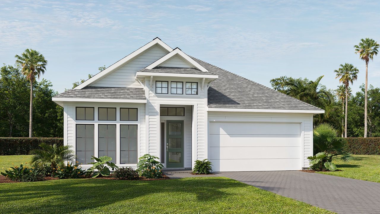 Front exterior of a new home in Hyland Trail, Green Cove Springs, FL, highlighting curb appeal (Image 2).