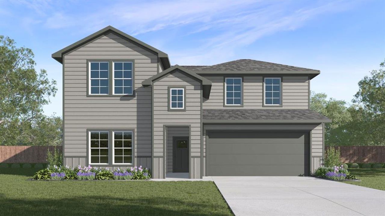 Front exterior of a new home in Waverly Estates, Josephine, TX, highlighting curb appeal (Image 2).