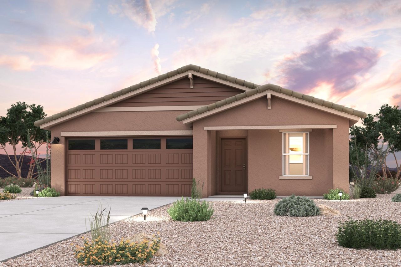 A house with a driveway.