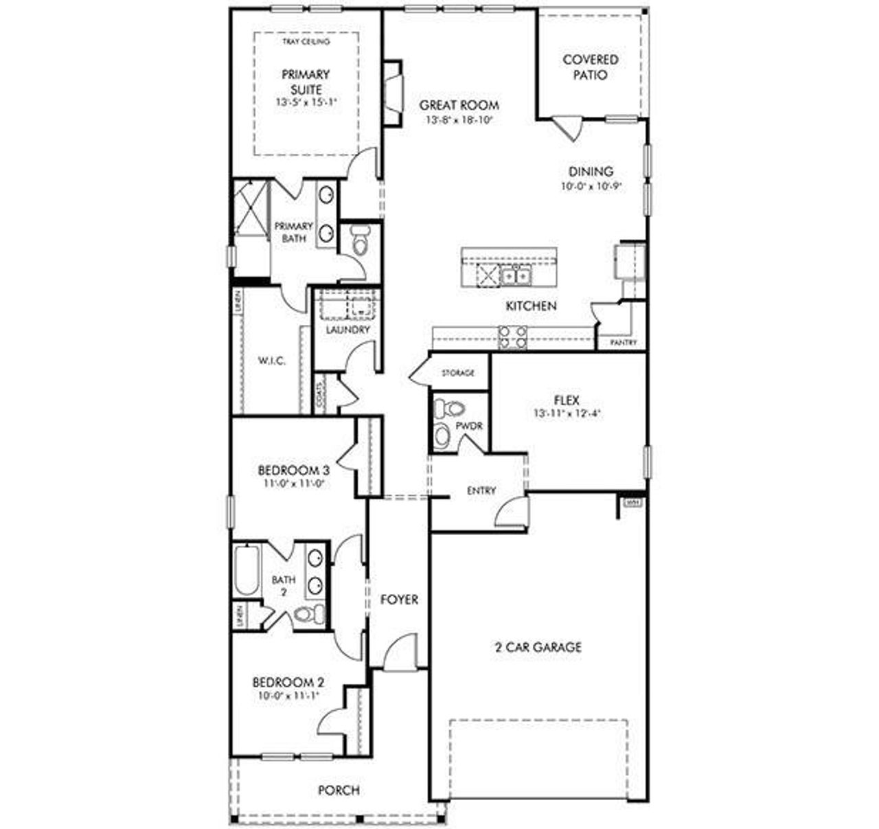 2D floor plan layout of this home in Westmont Preserve, Powder Springs, GA (Image 2). 2D floor plan layout of this home in Westmont Preserve, Powder Springs, GA (Image 2).