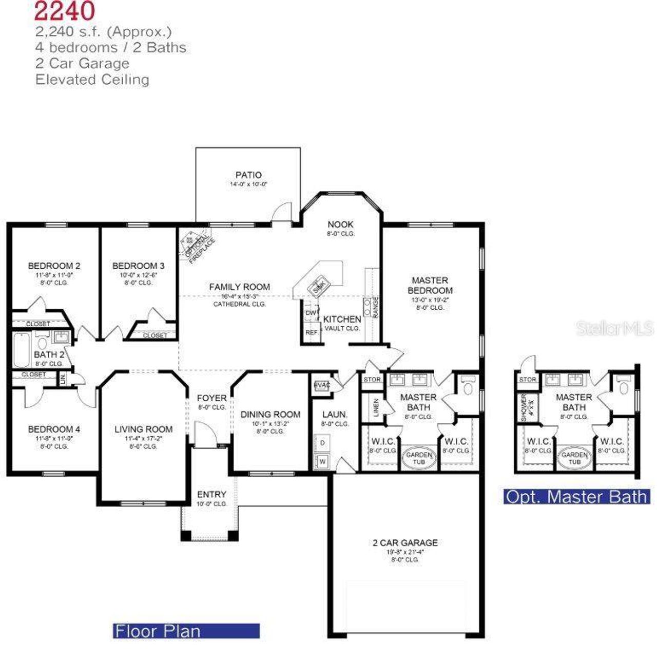 2D floor plan layout of this home in Royal Highlands, Brooksville, FL (Image 2).