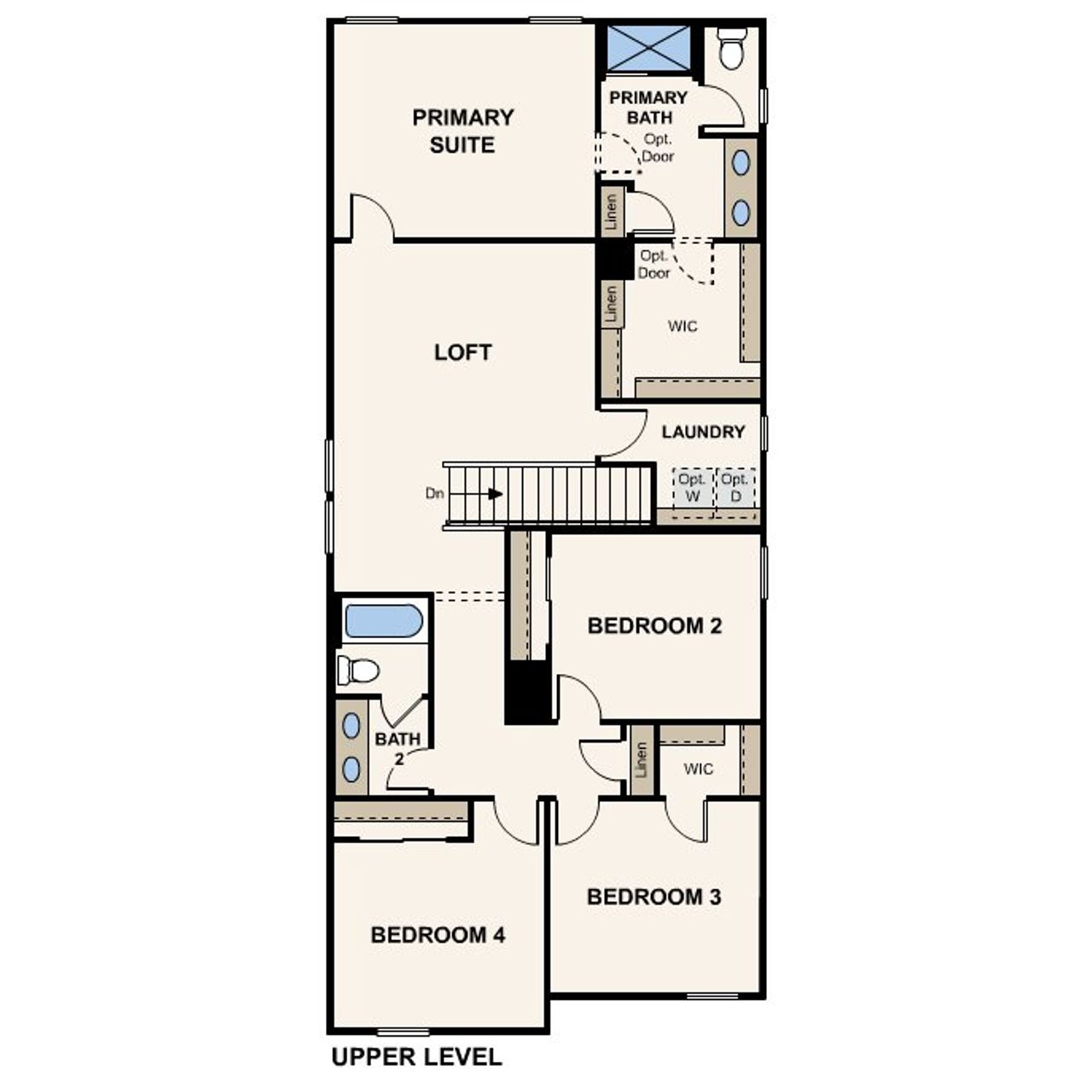 2D floor plan layout for the Orchid by Century Communities in North Copper Canyon, Surprise, AZ (Image 2).