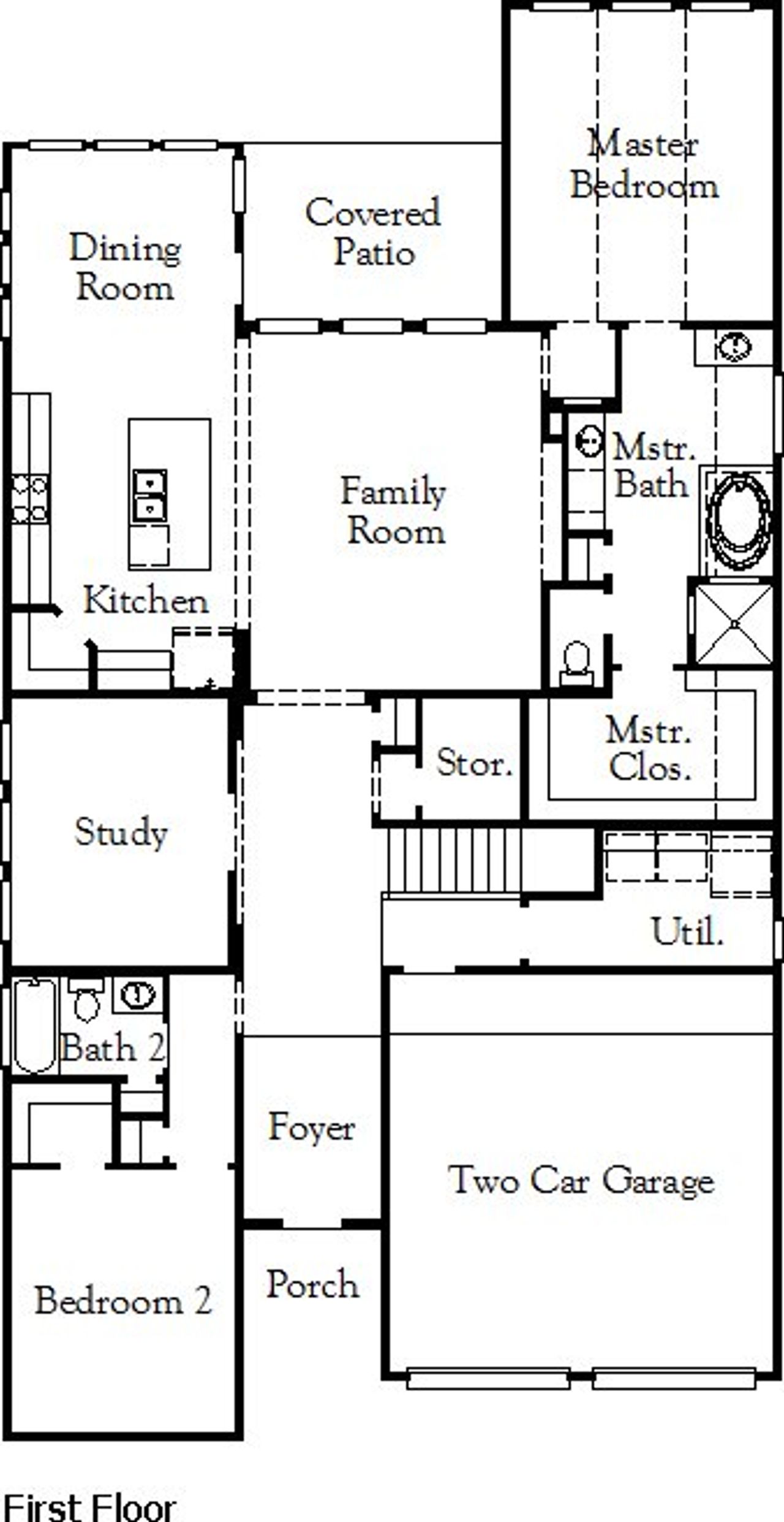 2D floor plan layout of this home in Pecan Square, Northlake, TX (Image 2).