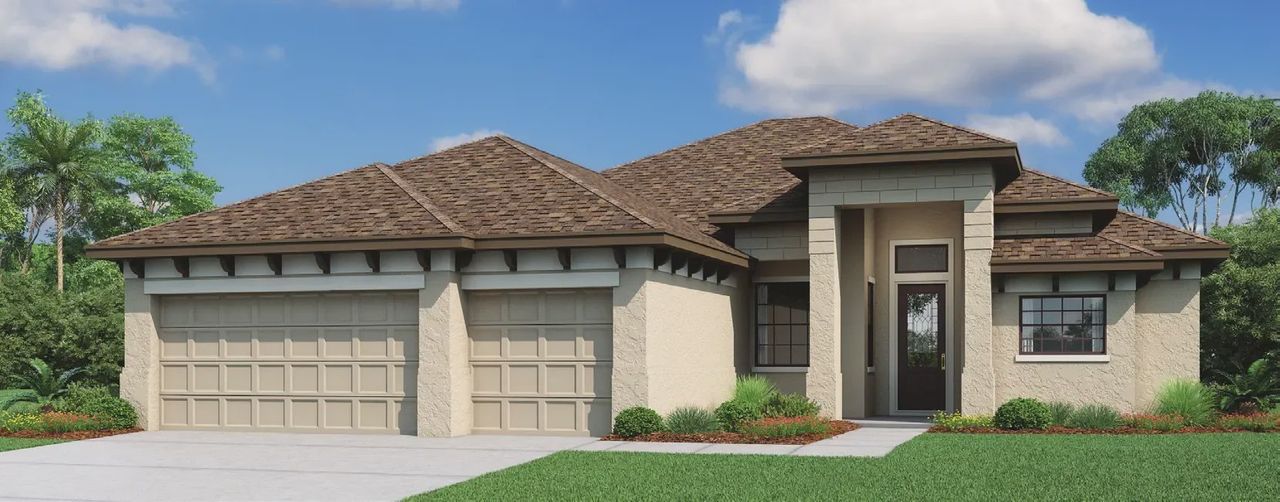 Representative exterior photo of a completed home built from the Modena Home Builder IN Pasco Hernando Counties Spr by Vitale Homes in Royal Highlands, Brooksville, FL (Image 2).