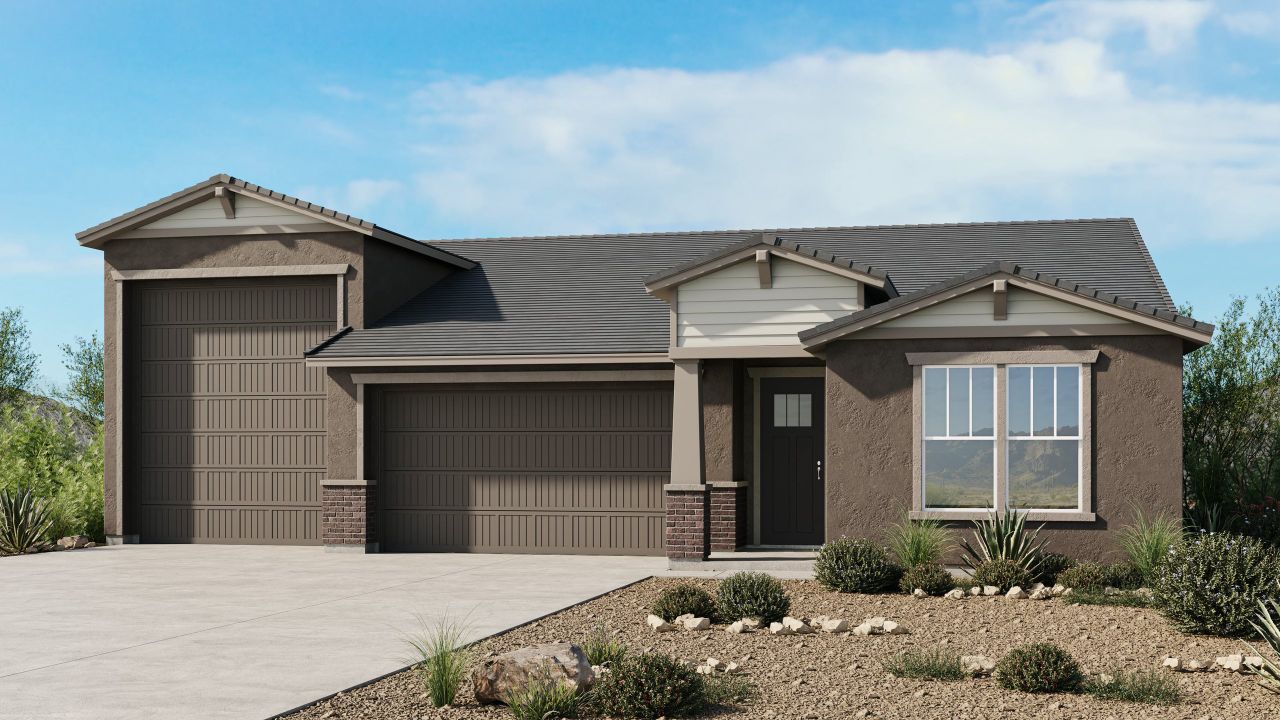 Representative exterior photo of a completed home built from the Crossing by Taylor Morrison in Salero Journey, Laveen, AZ (Image 2).
