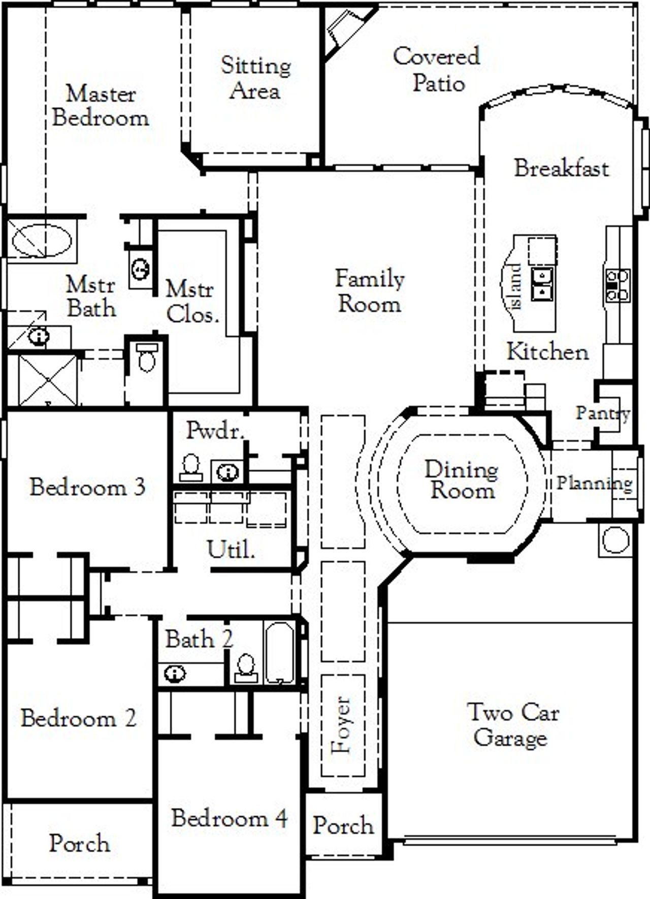 2D floor plan layout for the Toledo Bend II by Coventry Homes in Hillside Village, Celina, TX (Image 2). 2D floor plan layout for the Toledo Bend II by Coventry Homes in Hillside Village, Celina, TX (Image 2).