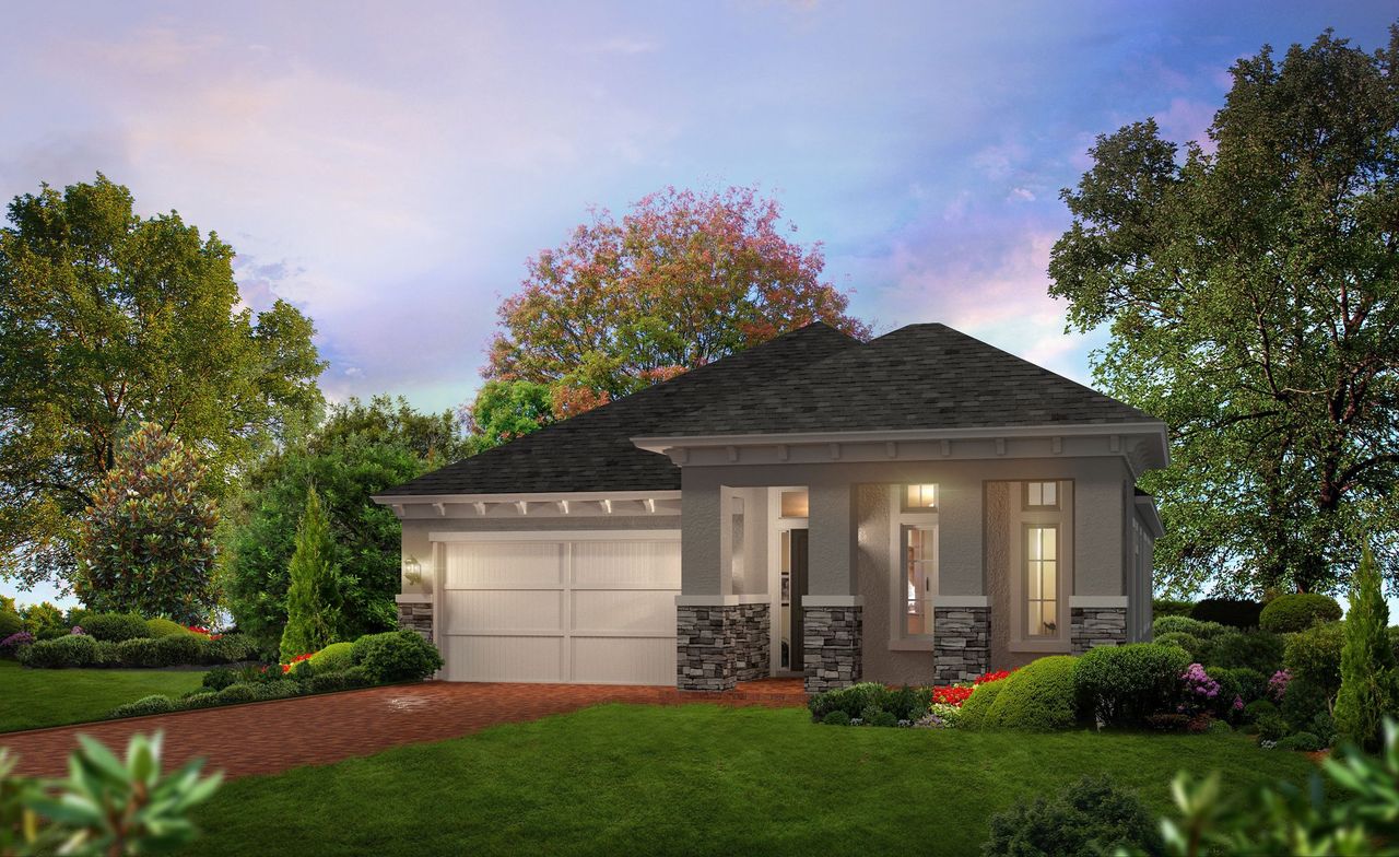 Representative exterior photo of a completed home built from the Serena II - Classic Series | 50' Wide Lots by ICI Homes in Tamaya, Jacksonville, FL (Image 2). Representative exterior photo of a completed home built from the Serena II - Classic Series | 50' Wide Lots by ICI Homes in Tamaya, Jacksonville, FL (Image 2).