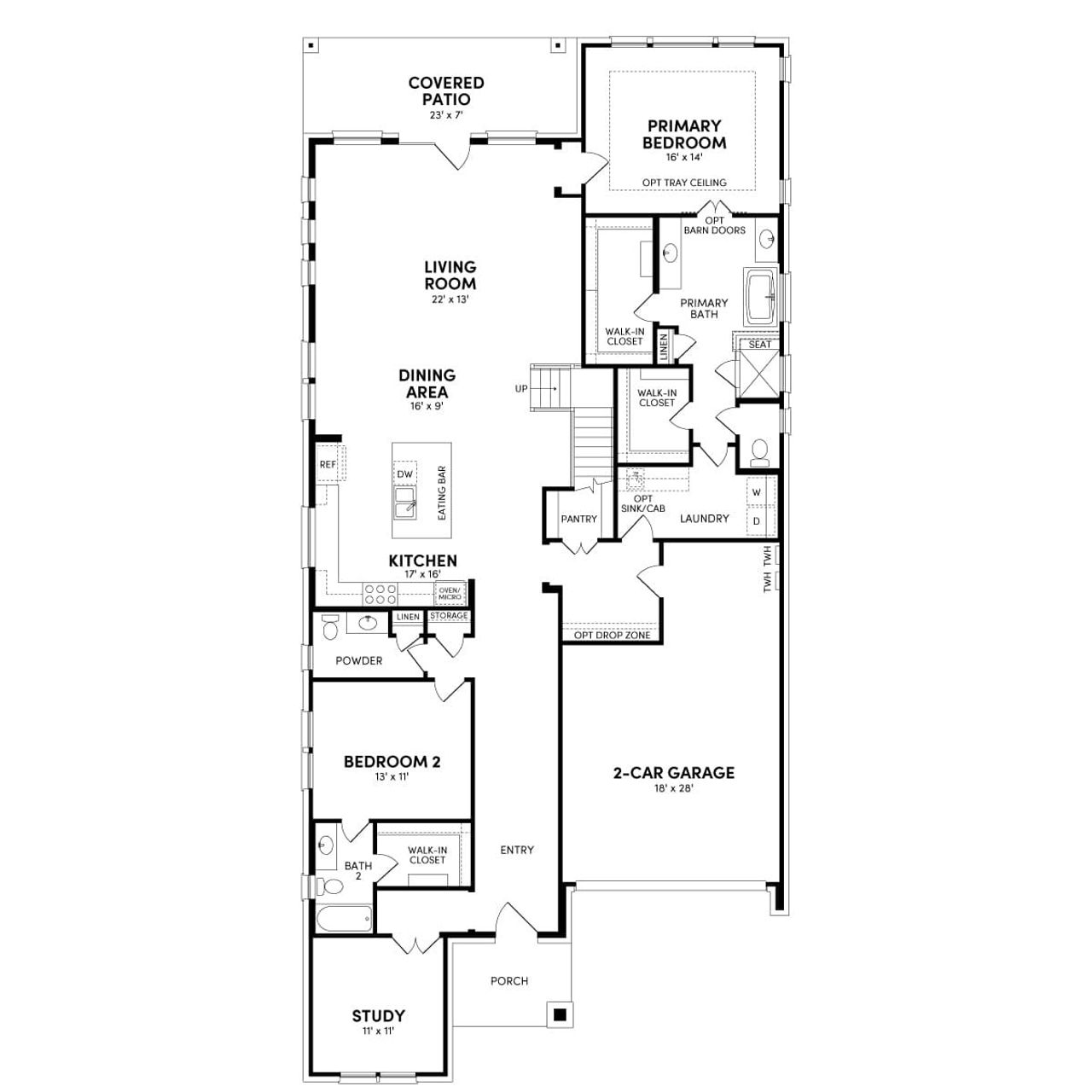 2D floor plan layout of this home in 55' Traditional Homes at The Grove Frisco, Frisco, TX (Image 2). 2D floor plan layout of this home in 55' Traditional Homes at The Grove Frisco, Frisco, TX (Image 2).