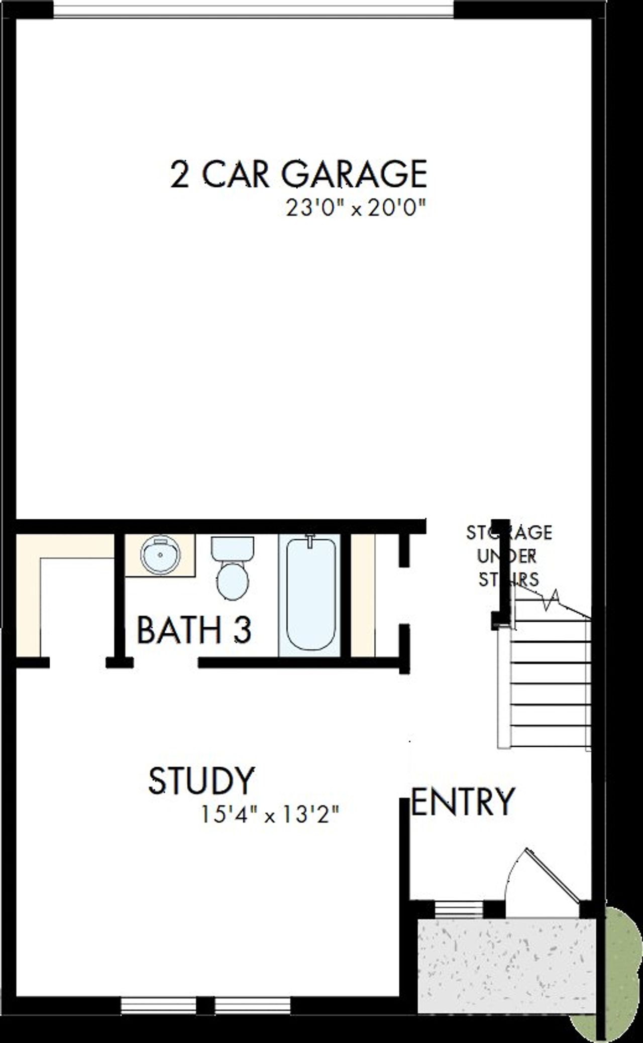 2D floor plan layout of this home in Emerald Landing at Waterside at Lakewood Ranch – City Homes, Sarasota, FL (Image 2).