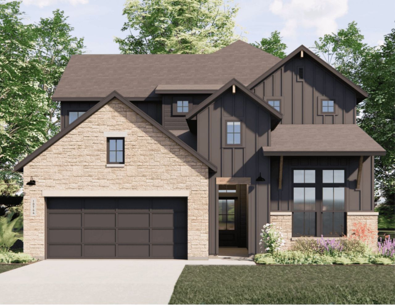 Representative exterior photo of a completed home built from the The Travis by Joseph Creek Homes in Megan's Landing, Castroville, TX (Image 2). Representative exterior photo of a completed home built from the The Travis by Joseph Creek Homes in Megan's Landing, Castroville, TX (Image 2).