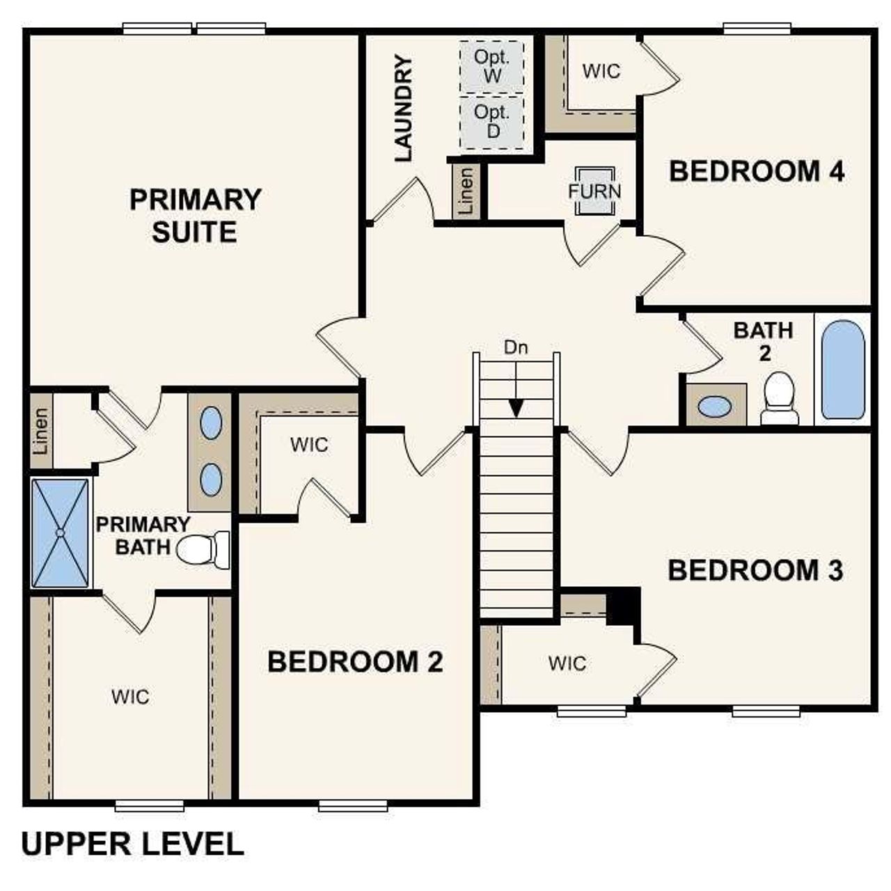2D floor plan layout of this home in The Ridge at Twin Rivers, Covington, GA (Image 2).