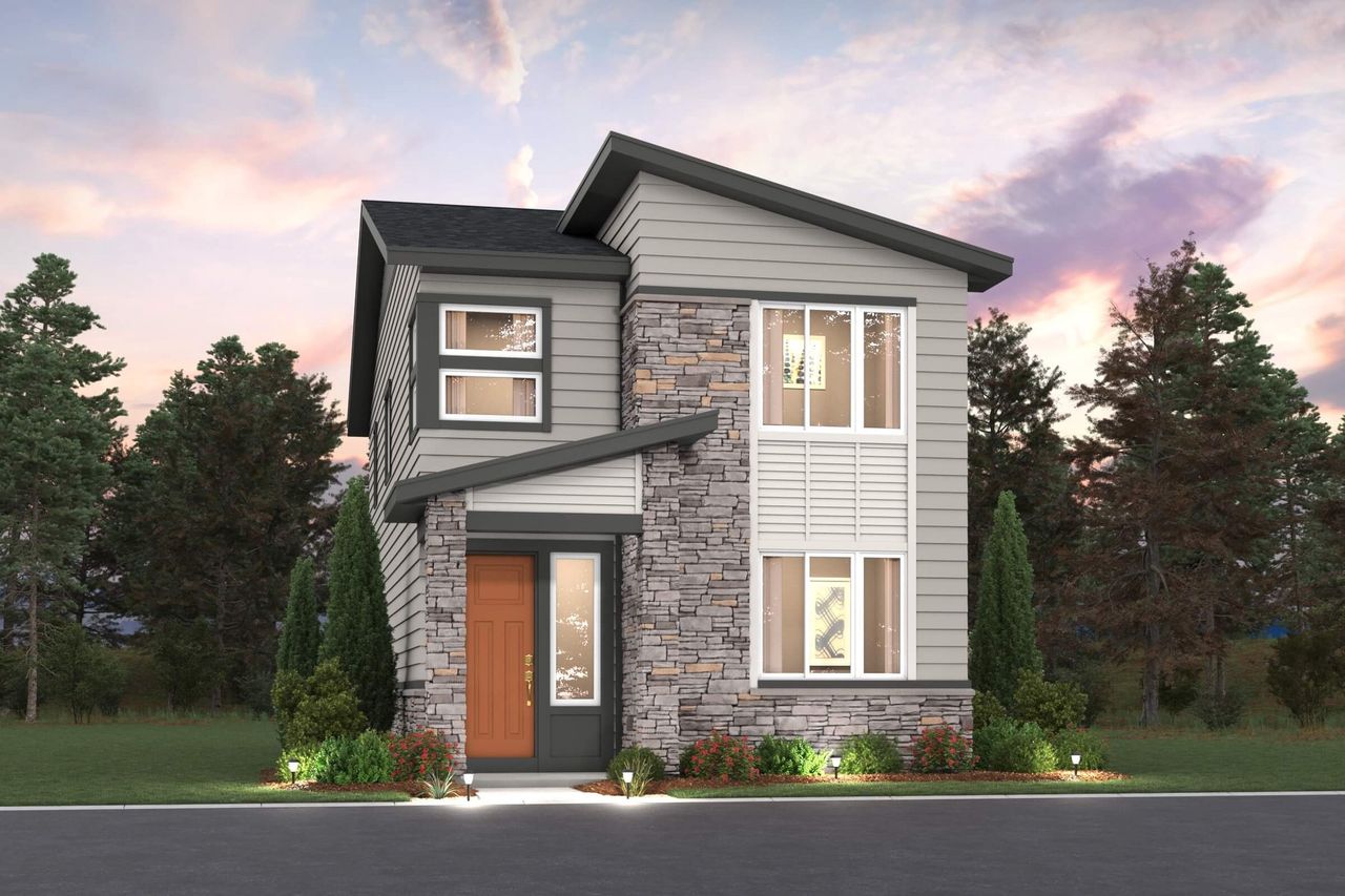 Representative exterior photo of a completed home built from the The Cambridge by Century Communities in The Boulevard I Collection at Windler, Aurora, CO (Image 2).