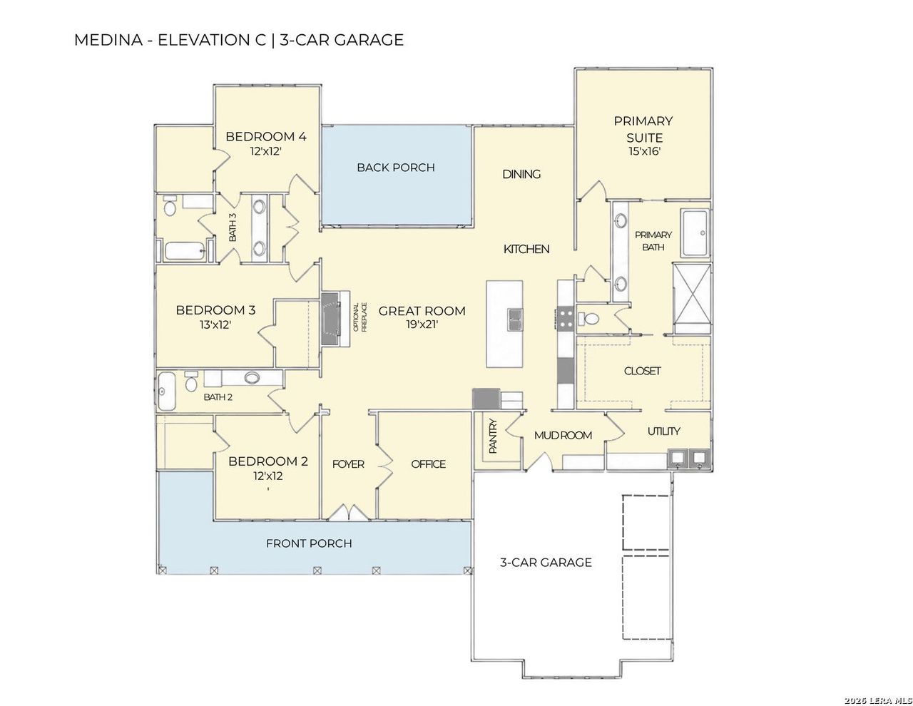 2D floor plan layout of this home in , La Vernia, TX (Image 2).