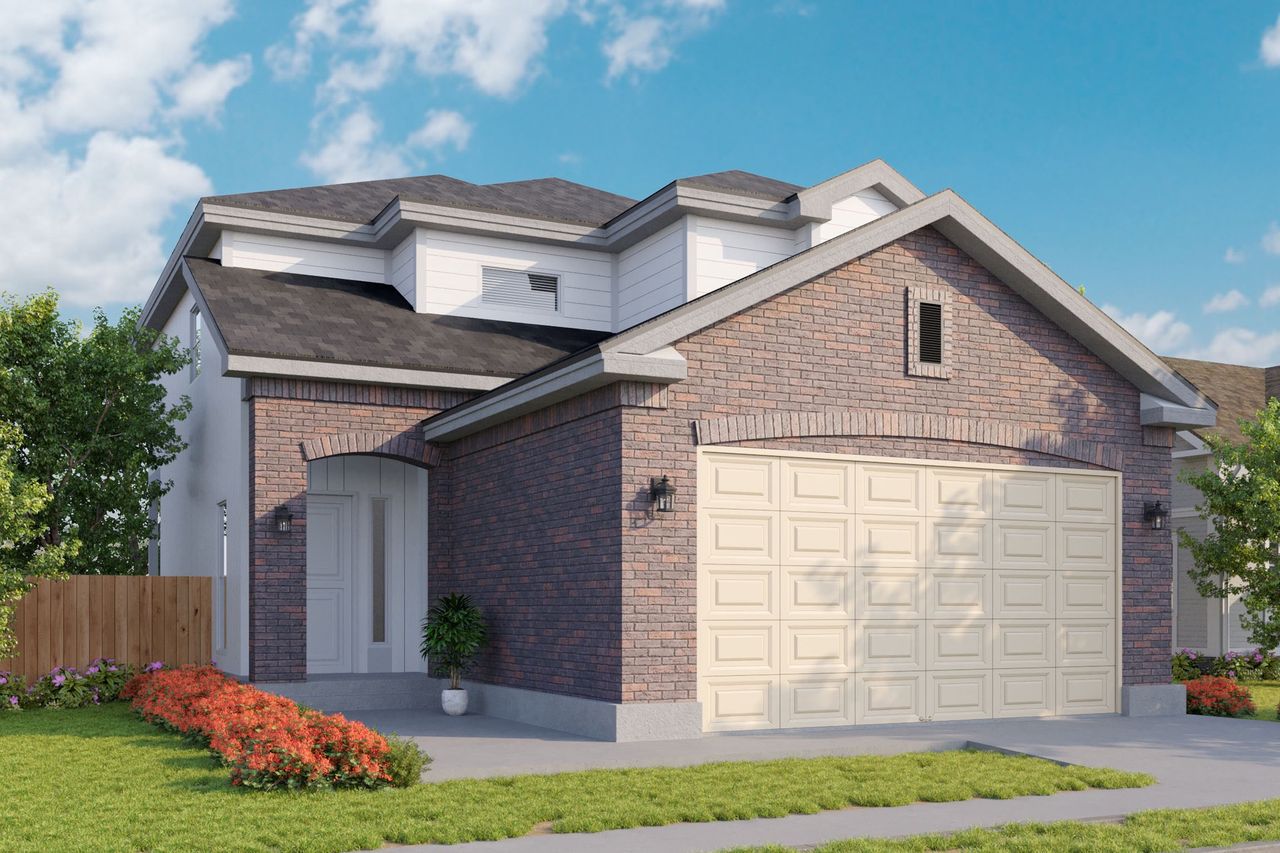 Representative exterior photo of a completed home built from the 1647 by Cyrene Homes in Woodland Lakes, Huffman, TX (Image 2). Representative exterior photo of a completed home built from the 1647 by Cyrene Homes in Woodland Lakes, Huffman, TX (Image 2).