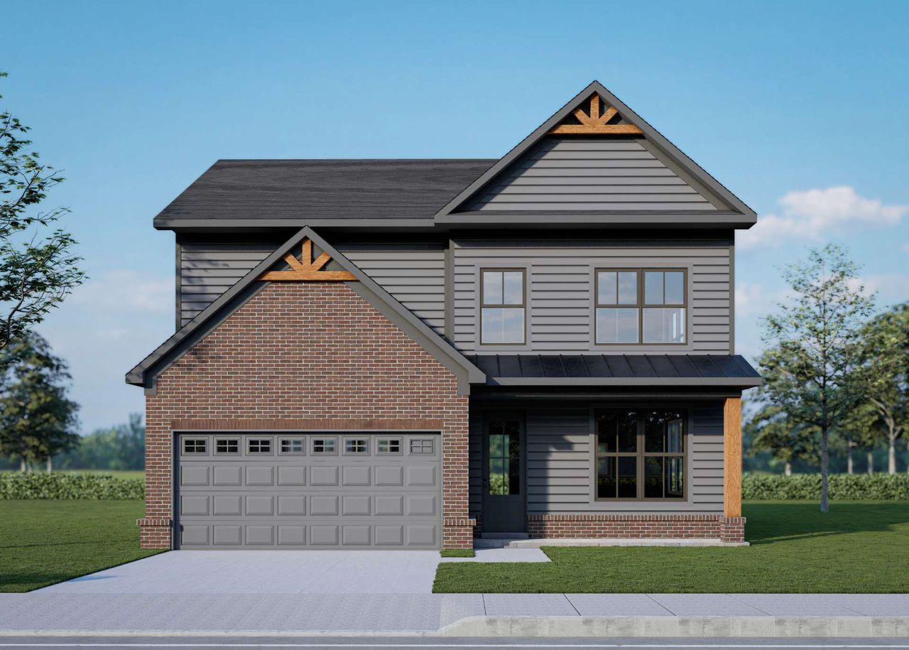 Representative exterior photo of a completed home built from the Savoy by KM Homes in Ashton Heights, Lawrenceville, GA (Image 2).