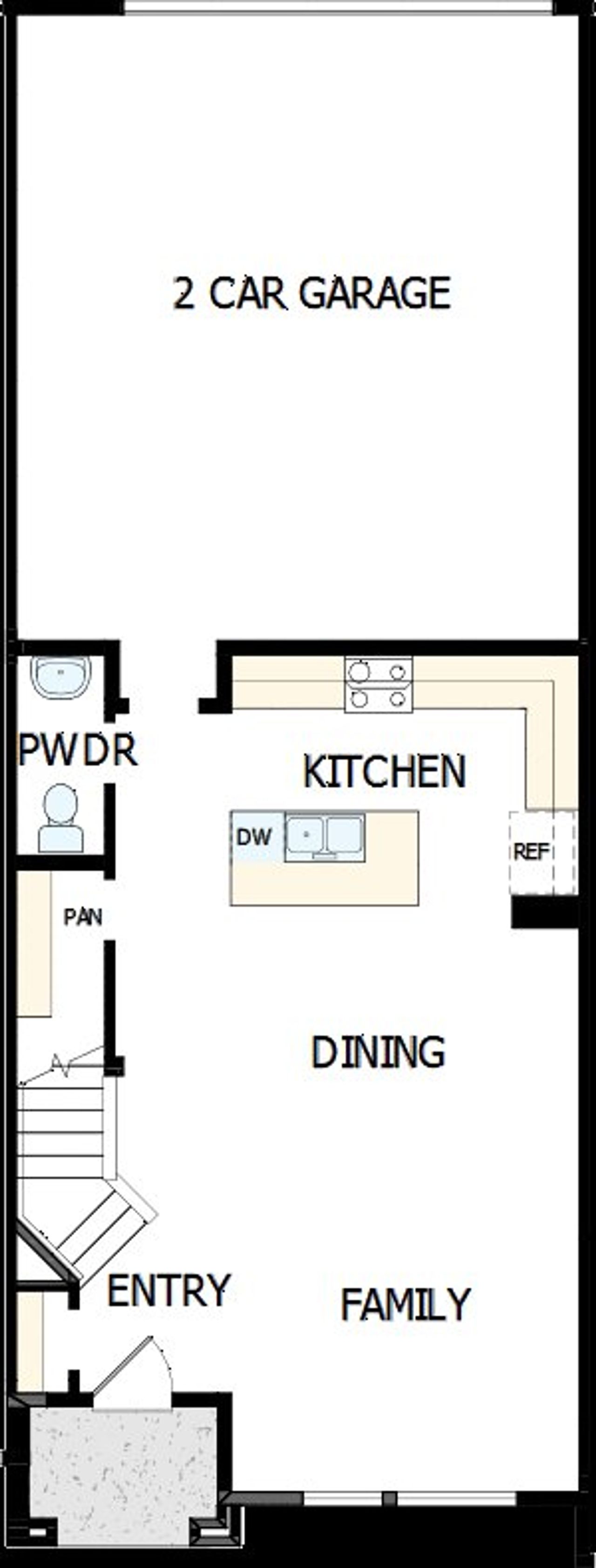 2D floor plan layout of this home in Kinston Mainstreet Townhomes, Loveland, CO (Image 2).
