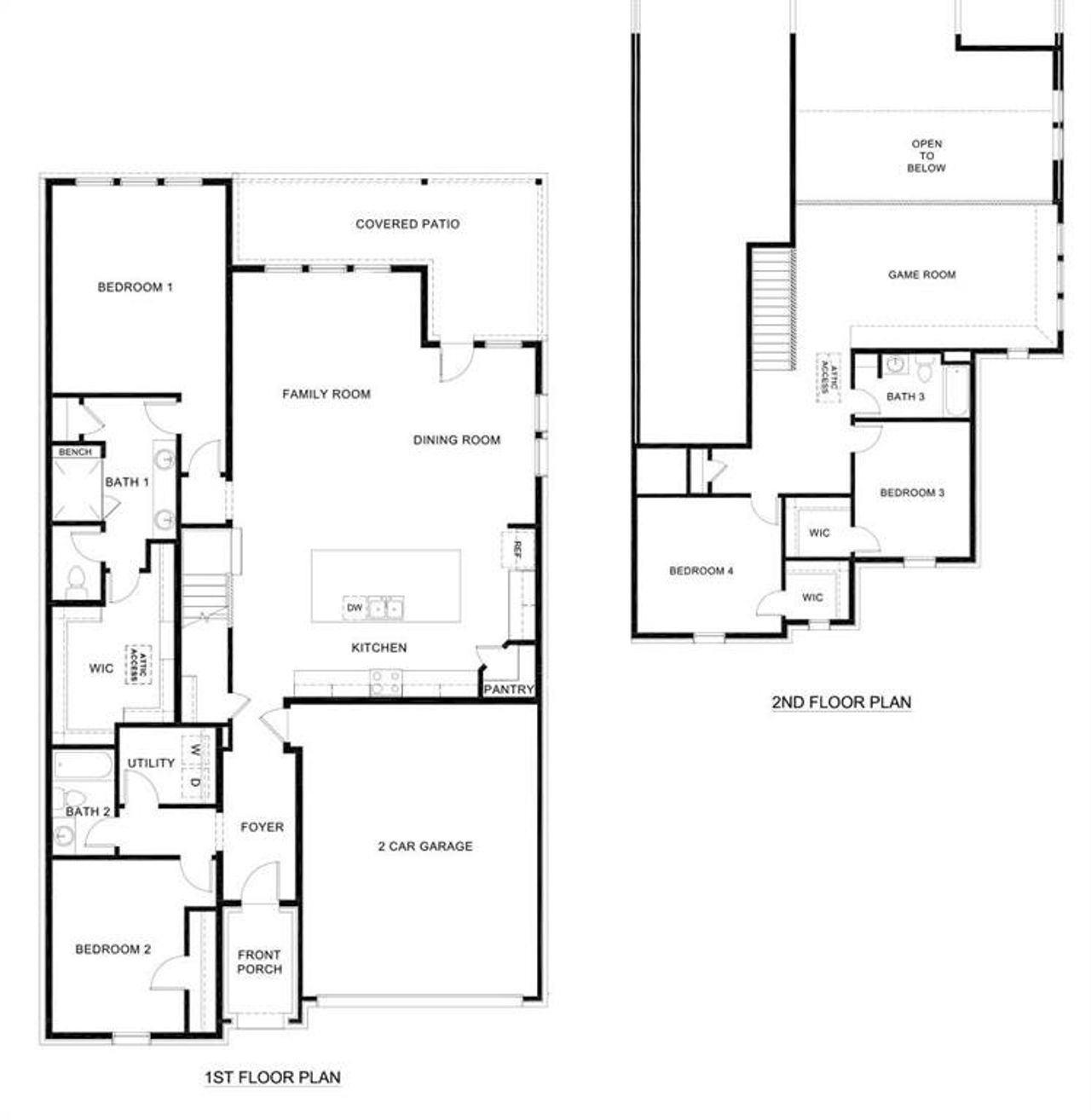 2D floor plan layout of this home in Windchime, Celina, TX (Image 2).
