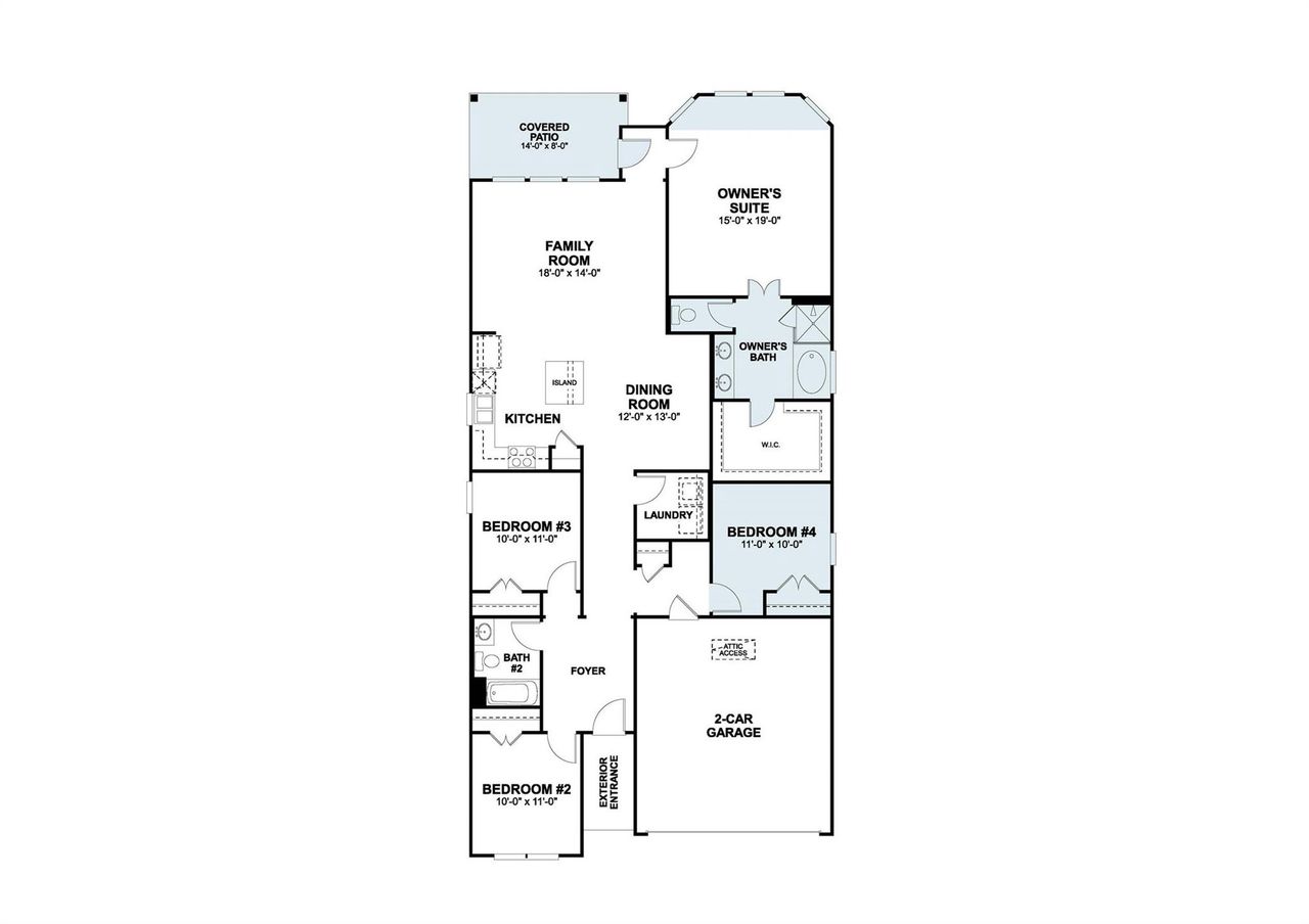 2D floor plan layout of this home in Estancia West, Manchaca, TX (Image 2).