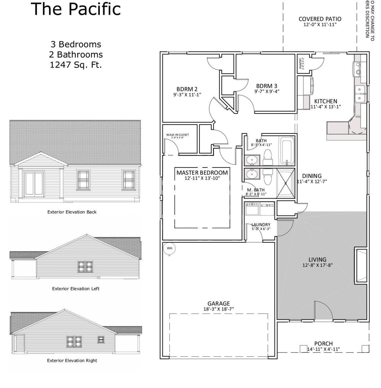 2D floor plan layout of this home in Hampshire Heights, Moore, SC (Image 2).