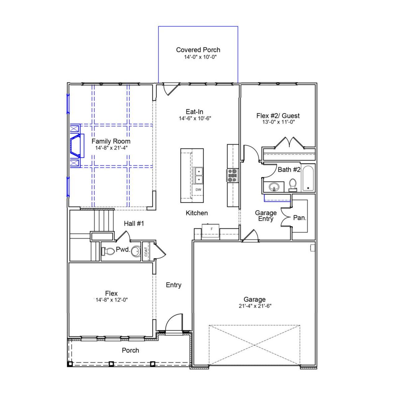 2D floor plan layout of this home in Pebble Branch, Chapin, SC (Image 2).