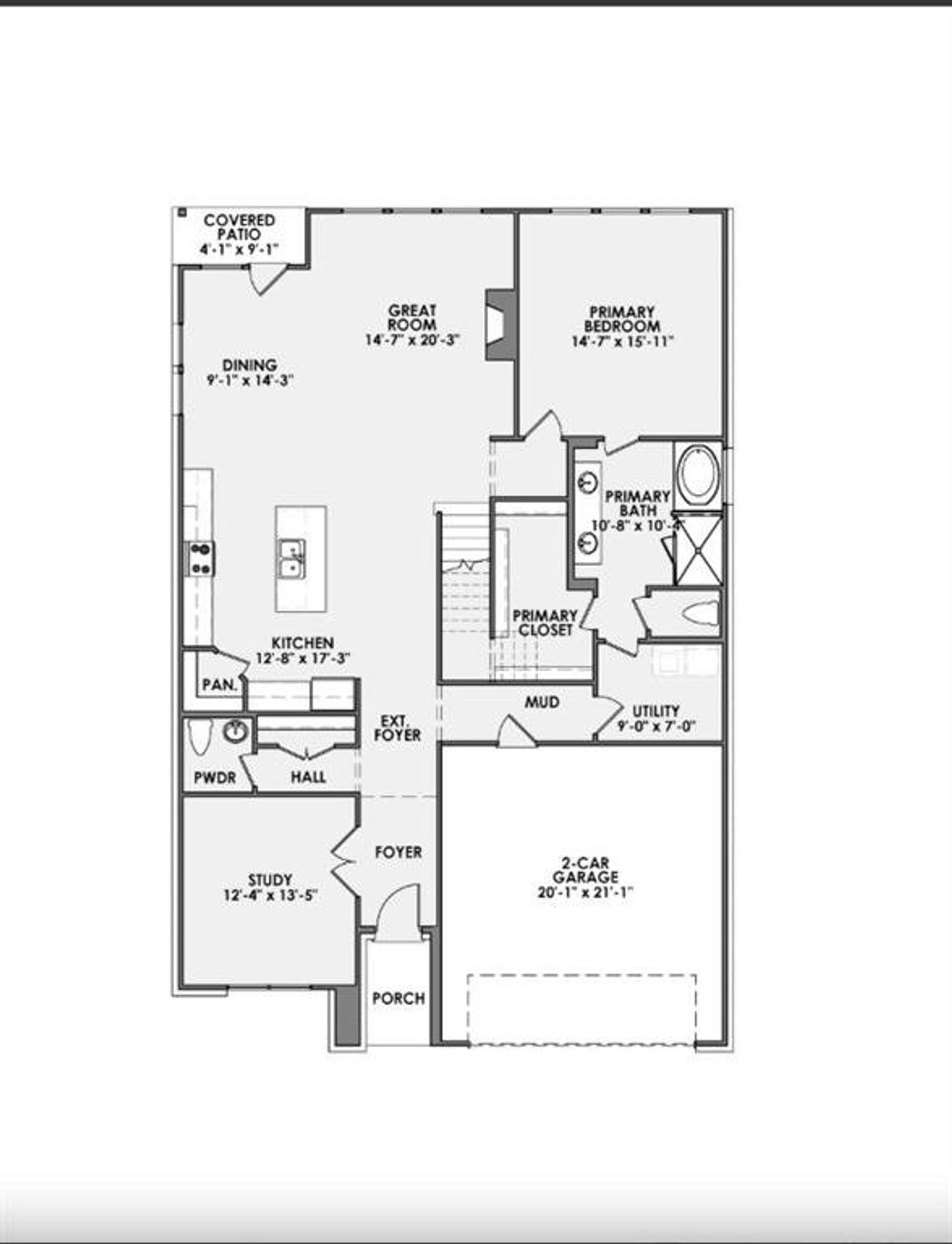2D floor plan layout of this home in Meadow Lakes, Fort Worth, TX (Image 2).