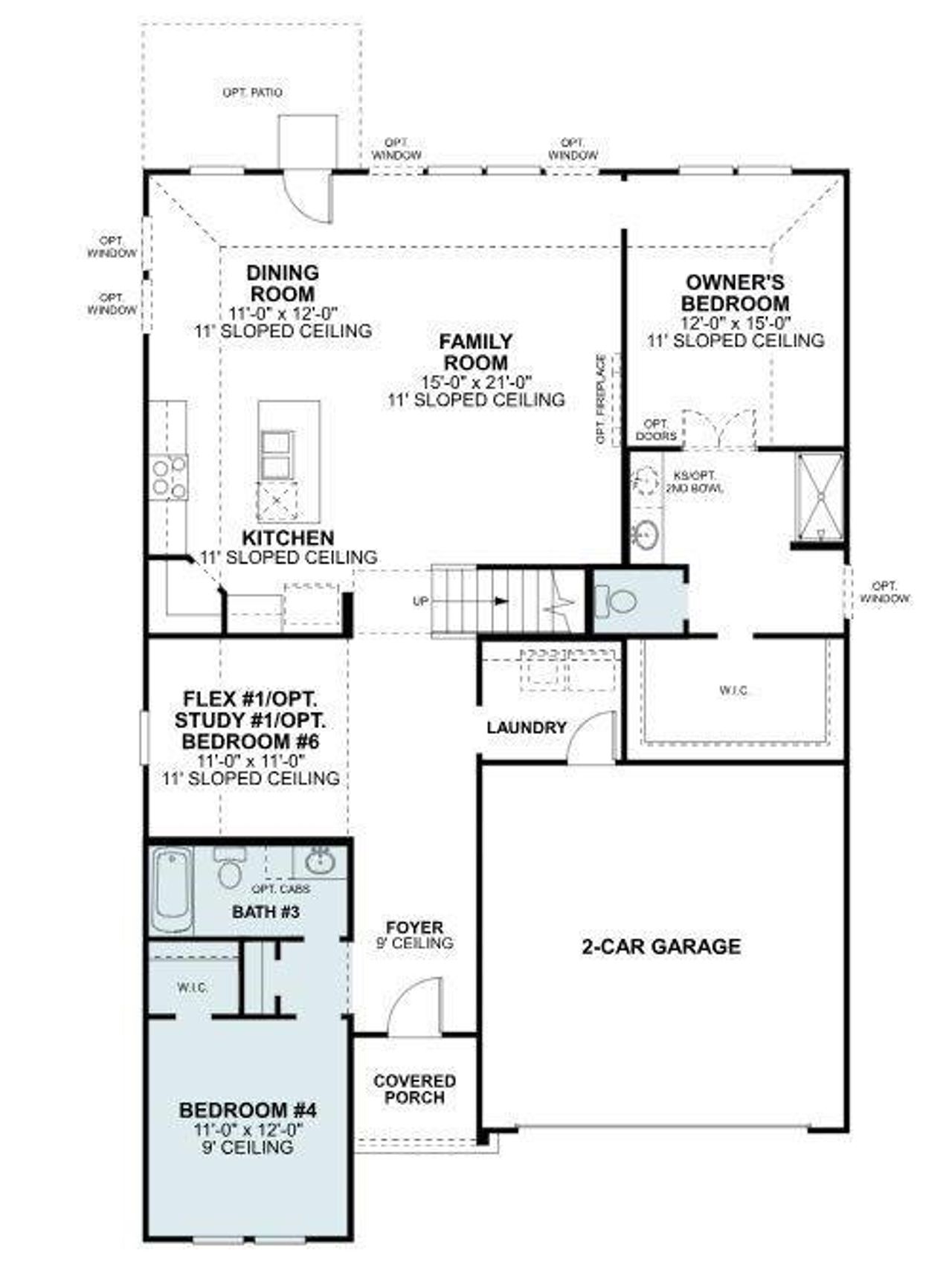 2D floor plan layout of this home in Kings Way, Denton, TX (Image 2).