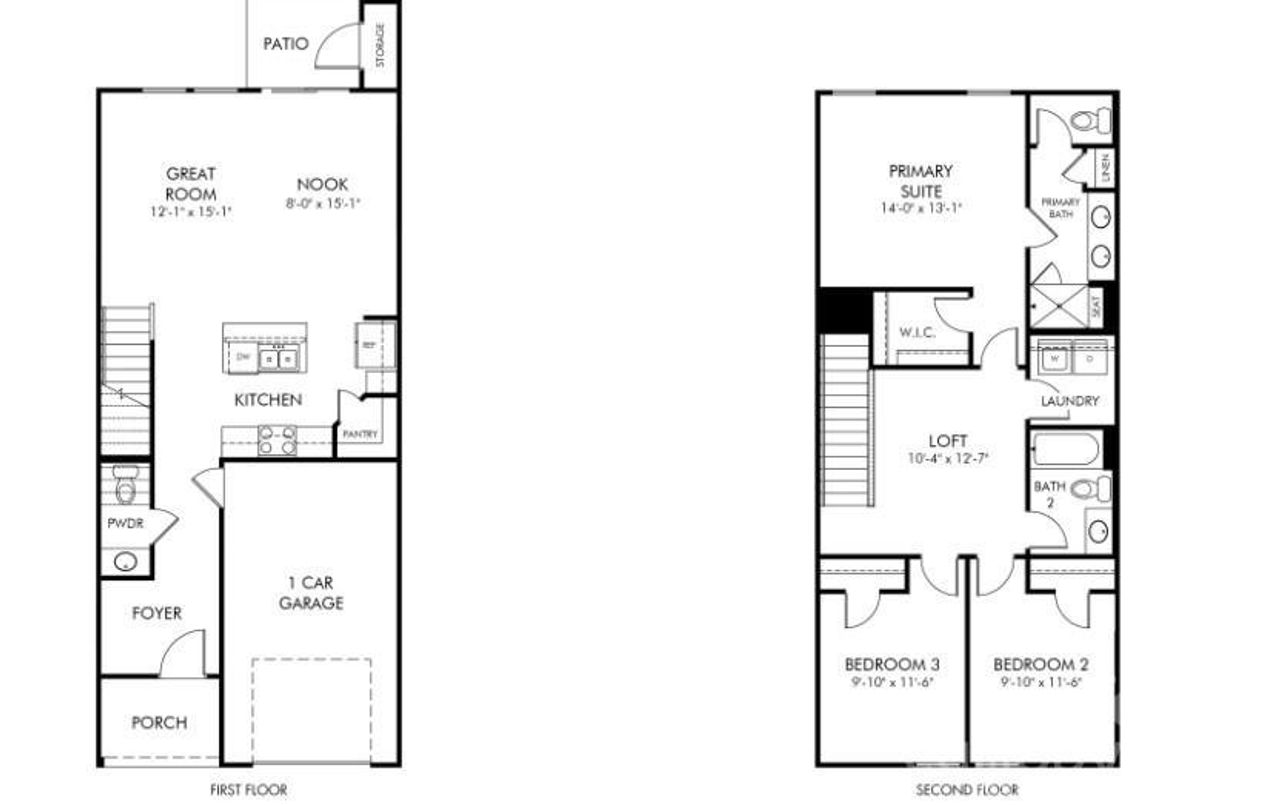 2D floor plan layout of this home in Hawkins Meadows, Spencer, NC (Image 2).