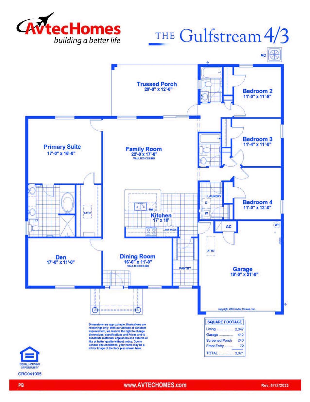 Image 2 representing the Gulfstream 4/3 by Avtec Homes in Palm Bay & South Brevard, Palm Bay, FL. Image 2 representing the Gulfstream 4/3 by Avtec Homes in Palm Bay & South Brevard, Palm Bay, FL.