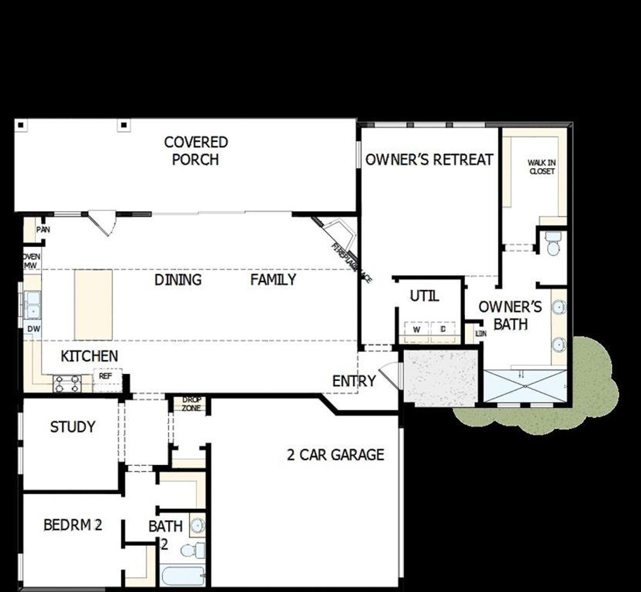 2D floor plan layout of this home in Elements at Viridian - Garden Series, Arlington, TX (Image 2).
