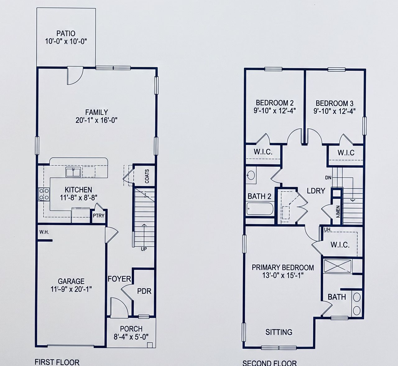 2D floor plan layout for the 1568 Townhome by Adams Homes in Parkstone Place Townhomes, Roebuck, SC (Image 2). 2D floor plan layout for the 1568 Townhome by Adams Homes in Parkstone Place Townhomes, Roebuck, SC (Image 2).