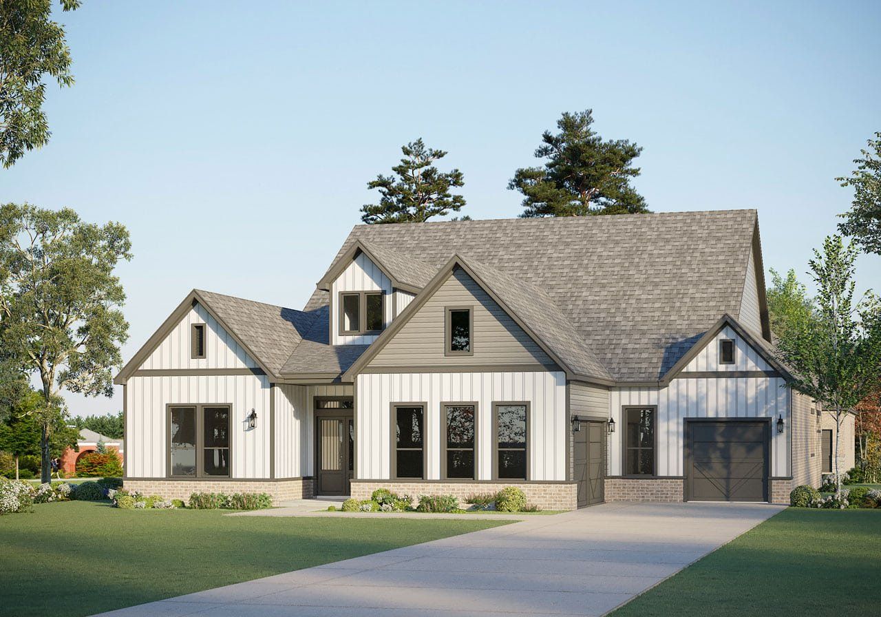 Representative exterior photo of a completed home built from the Bluebonnet 6140 by GFO Home in Highland Crossing, Celina, TX (Image 2).