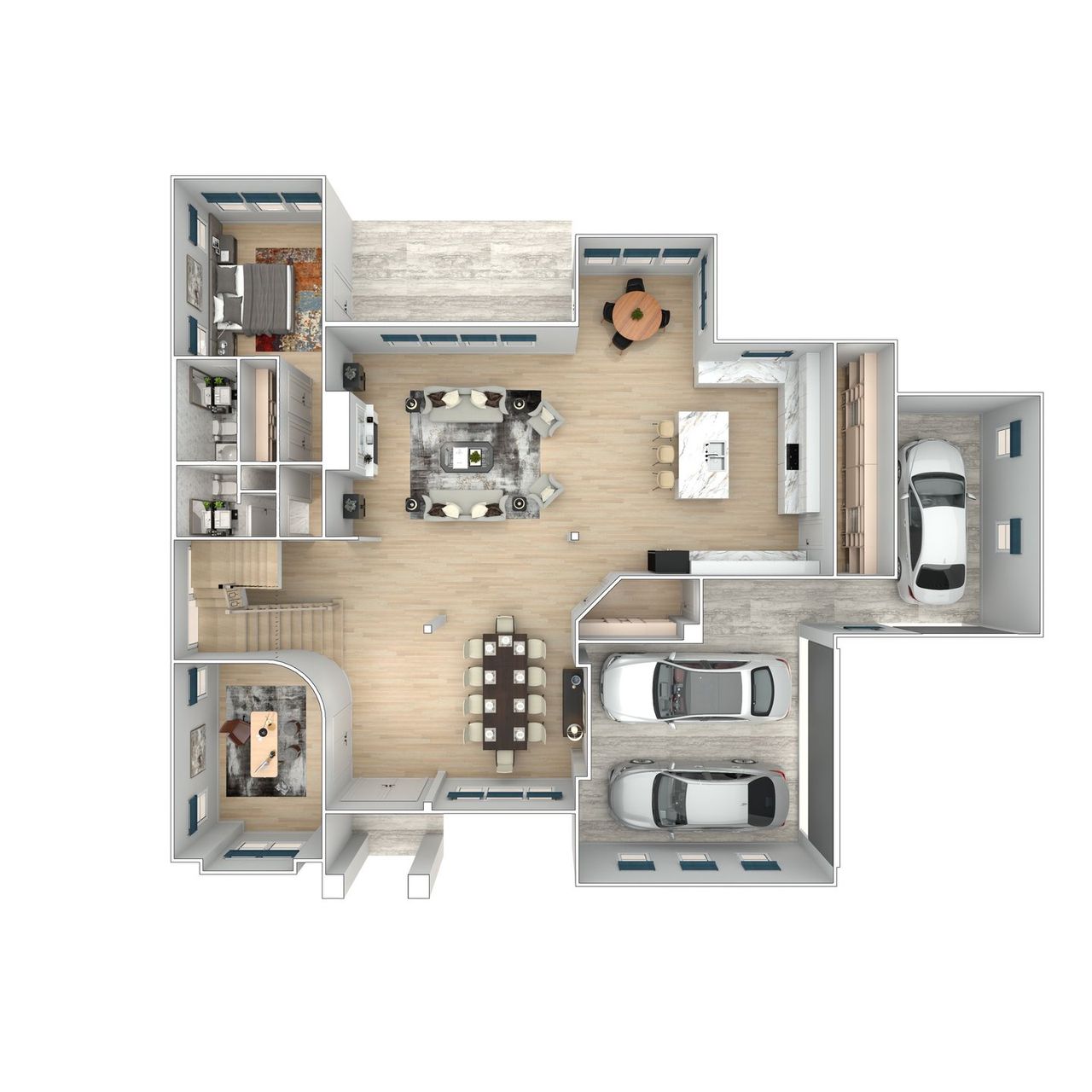 2D floor plan layout for the Timber Stone by Ronnie Rock in Timber Rock Manor, Cumming, GA (Image 2). 2D floor plan layout for the Timber Stone by Ronnie Rock in Timber Rock Manor, Cumming, GA (Image 2).