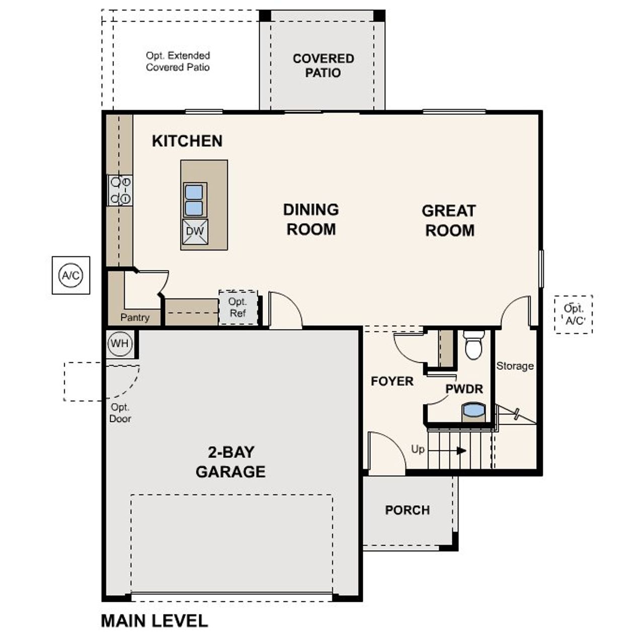 2D floor plan layout of this home in The Ridge Collection at Superstition Vista, Apache Junction, AZ (Image 2).